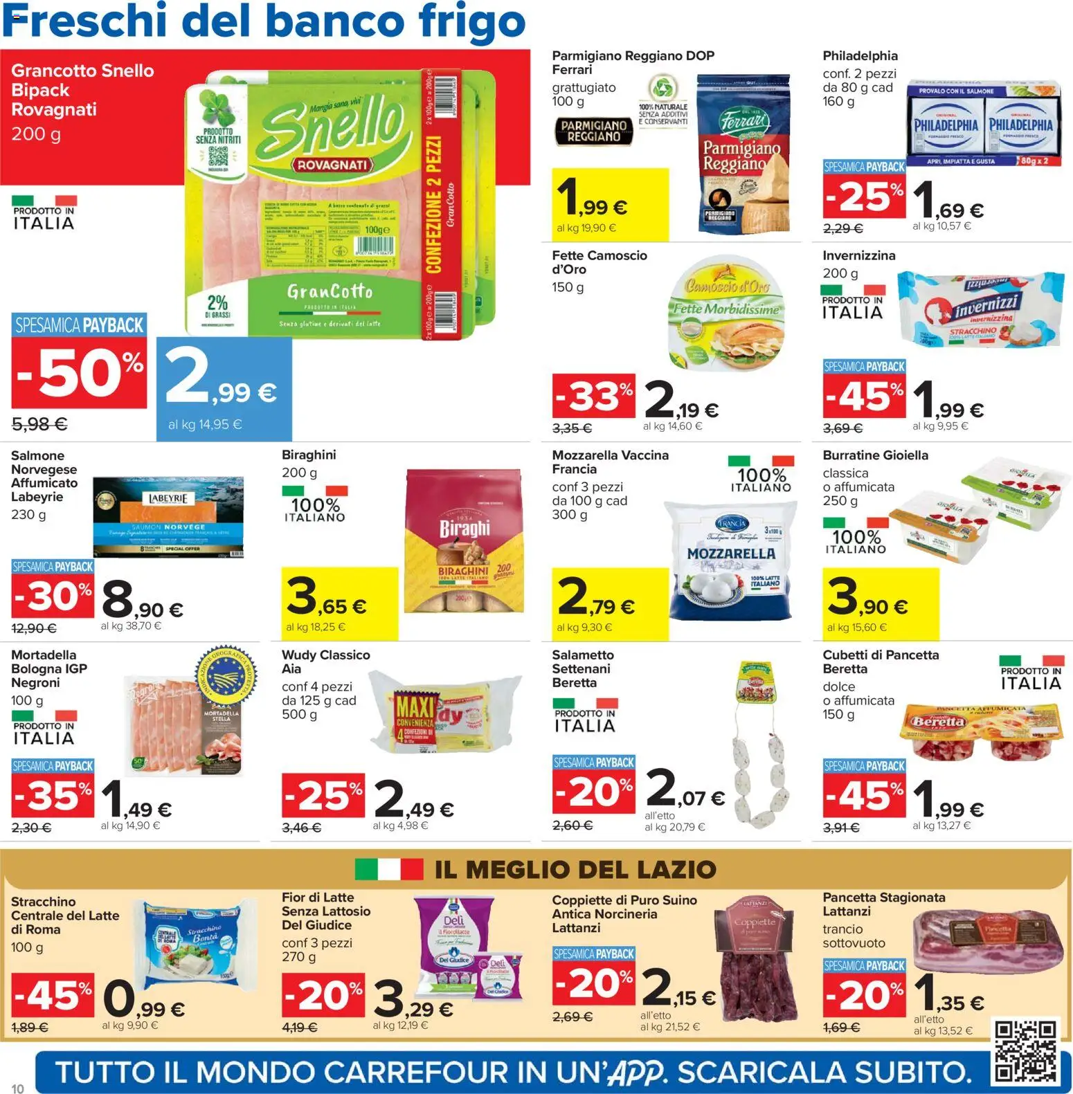 Volantino Carrefour del 13.03.2026 | Pagina: 10 | Prodotti: Mozzarella, Latte, Stracchino, Parmigiano reggiano