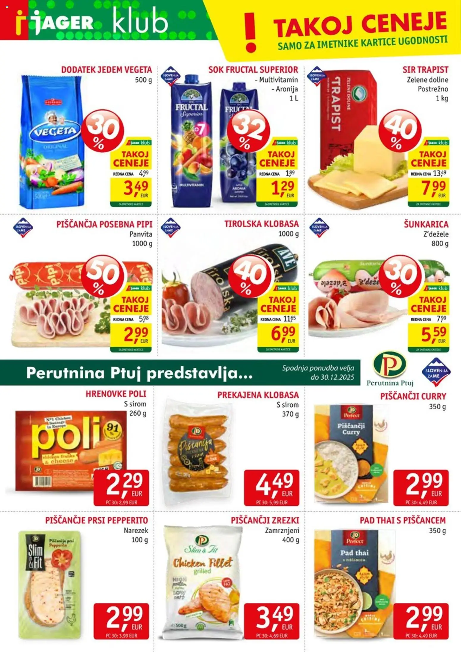 Novi Jager katalog ponudbe – veljaven od 24.12.2025 | Stran: 4 | Izdelki: Hrenovke, Narezek, Sir, Sok