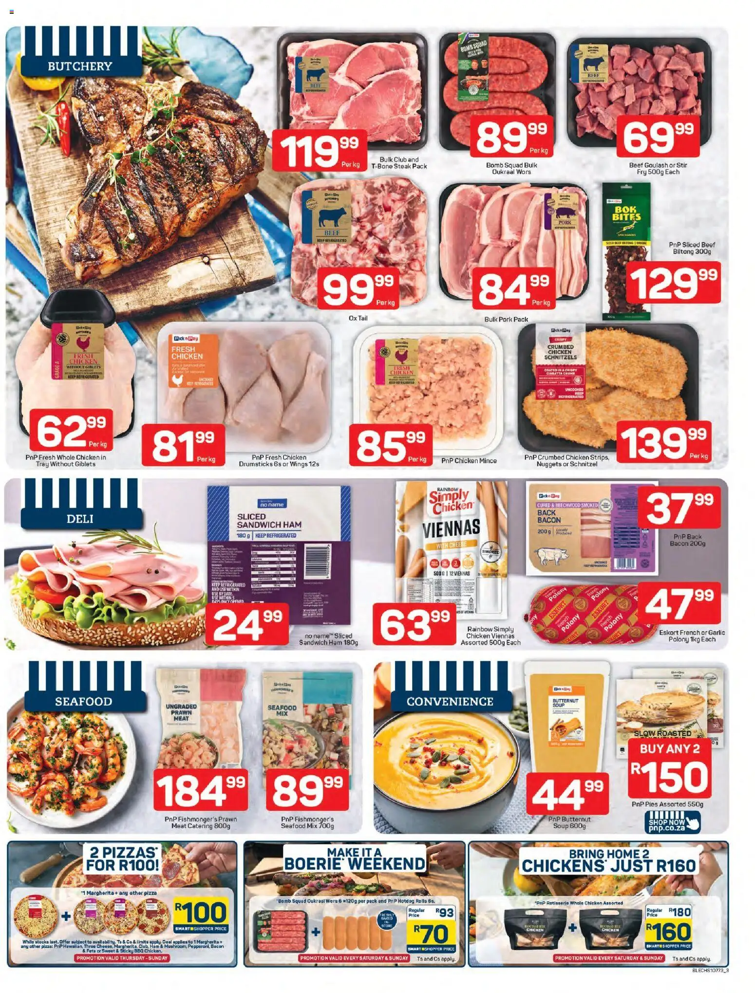New Pick n Pay catalogue – valid from 13.04.2026 | Page: 3 | Products: Tray, Beef, Soup, Seafood
