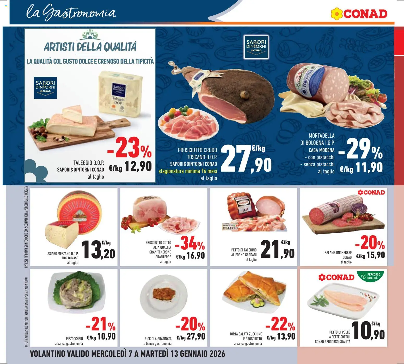 Volantino Conad del 07.01.2026 | Pagina: 8 | Prodotti: Prosciutto Cotto, Tacchino, Prosciutto, Forno