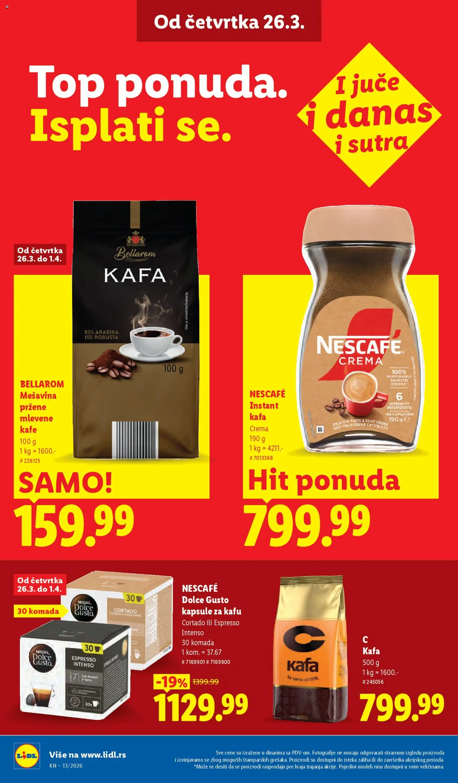 Lidl katalog - važi od 26.03.2026 | Strana: 32 | Proizvode: Dolce Gusto, Kapsule, Kapsule za kafu, Nescafé