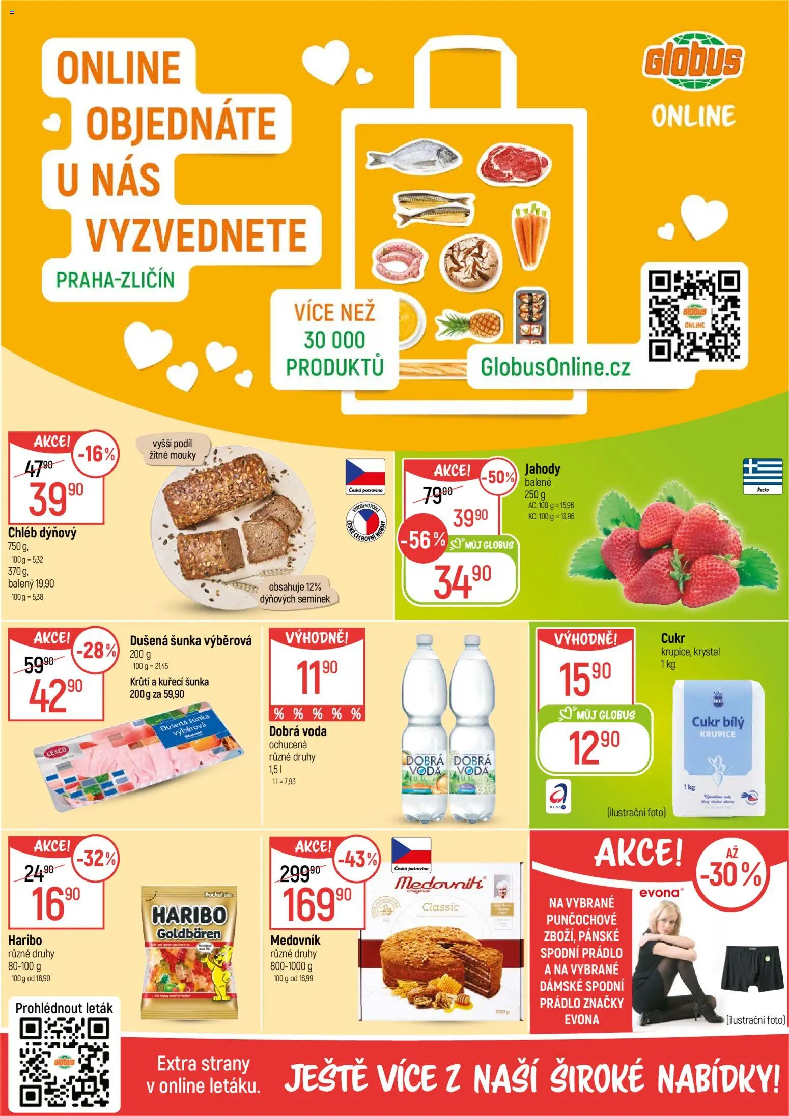 Globus leták - Praha Zličín od 21.01.2026 | Strana: 2 | Produkty: Dobrá voda, Voda, Chléb, Šunka