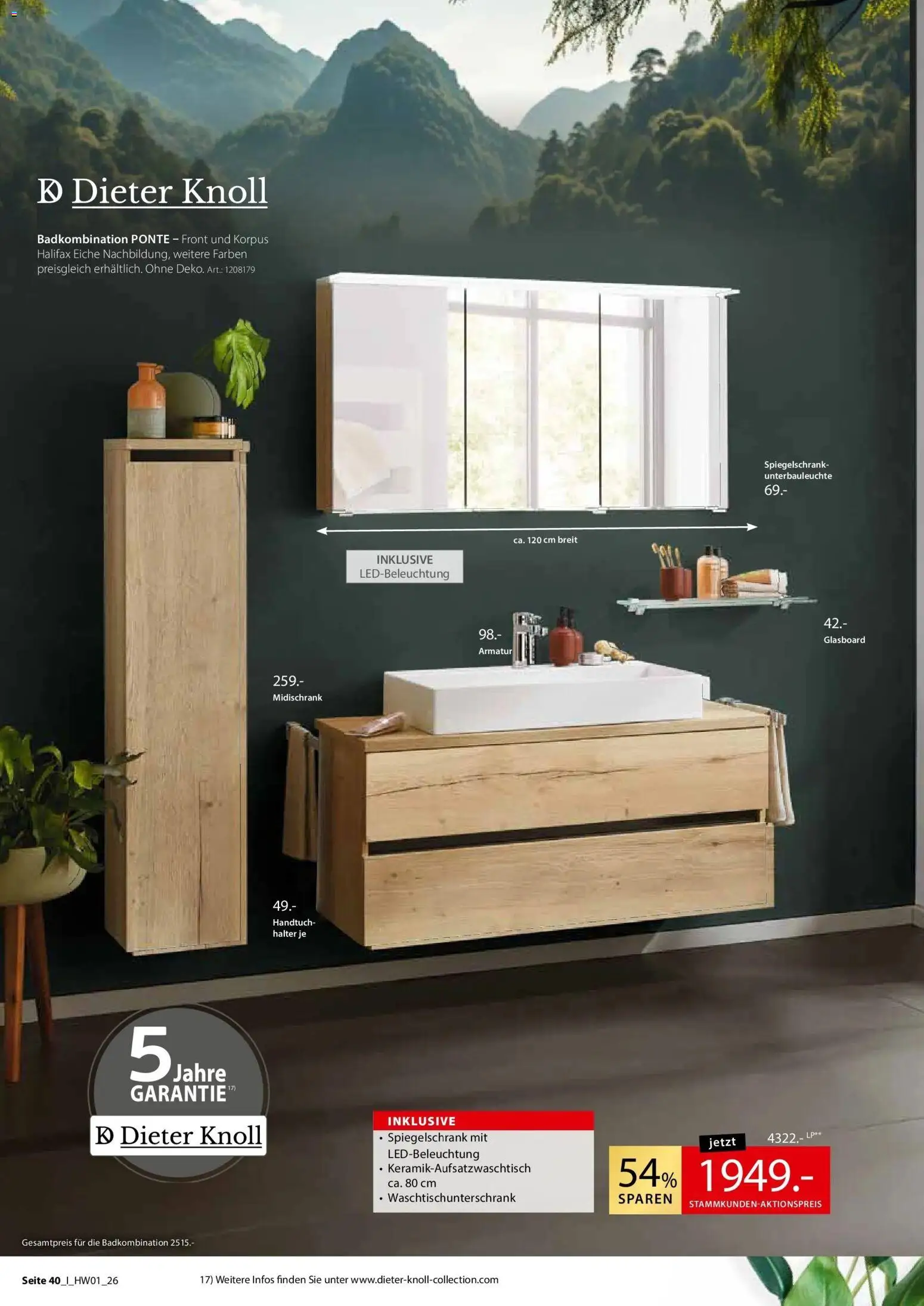 Zurbrüggen Ihr Einrichtungshaus der Extraklasse – gültig ab 27.03.2026 | Seite: 40 | Produkte: Armatur, Spiegelschrank, Midischrank