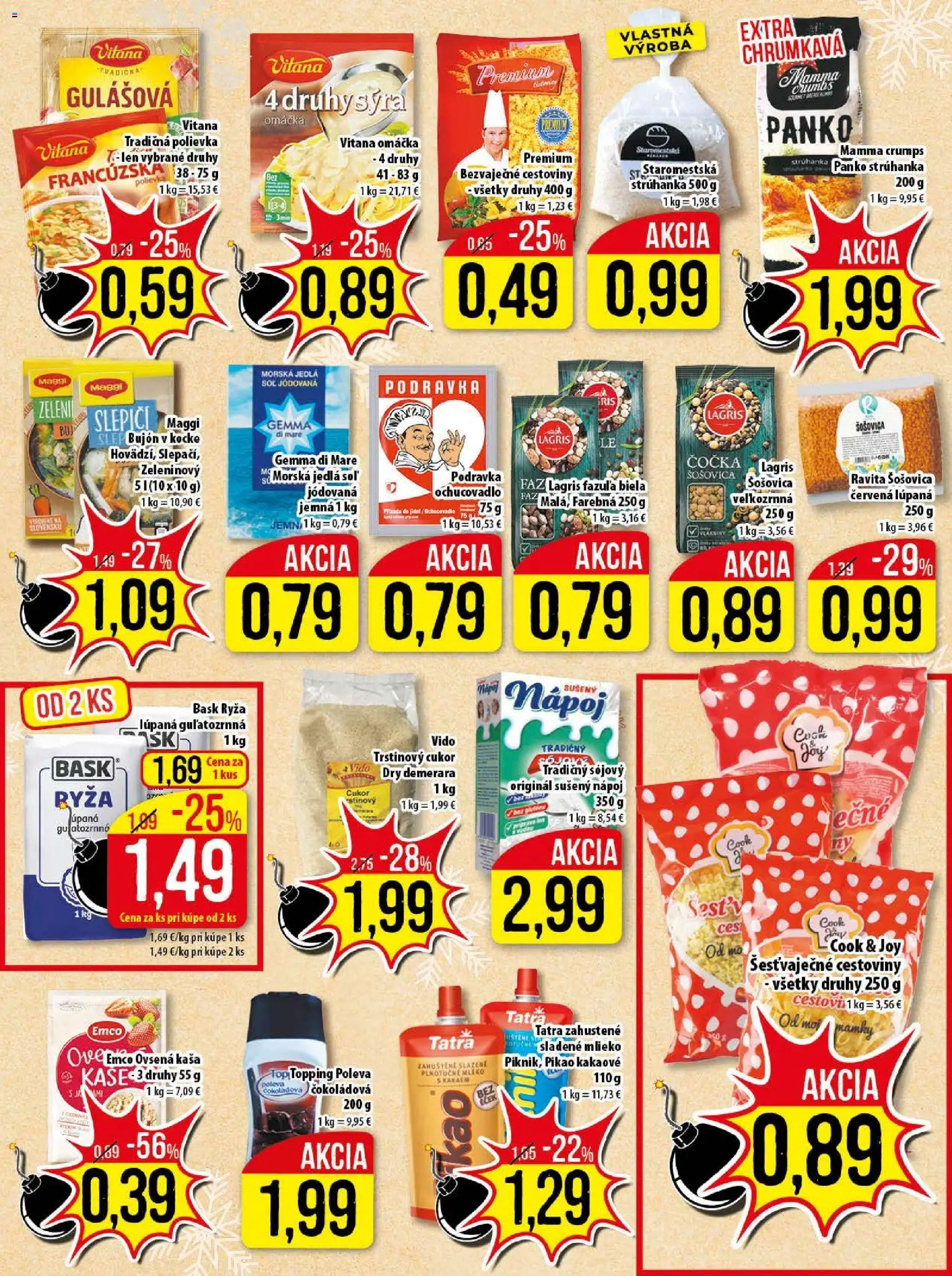 Nové Klas akcie – leták je platný od 29.12.2025 | Strana: 16 | Produkty: Ryža, Cestoviny, Omáčka, Soľ