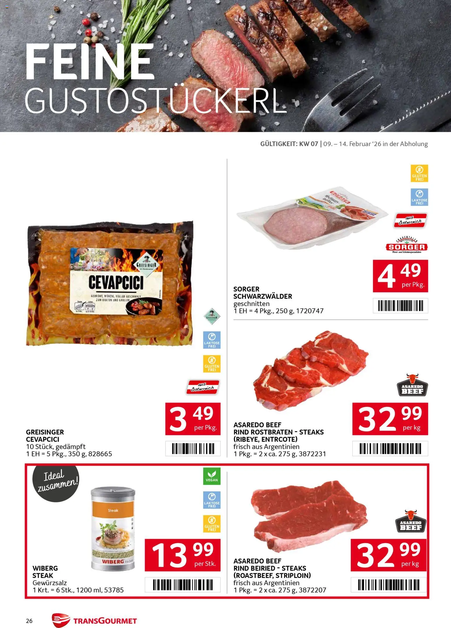 Transgourmet Flugblatt gültig ab 09.02.2026 | Seite: 26