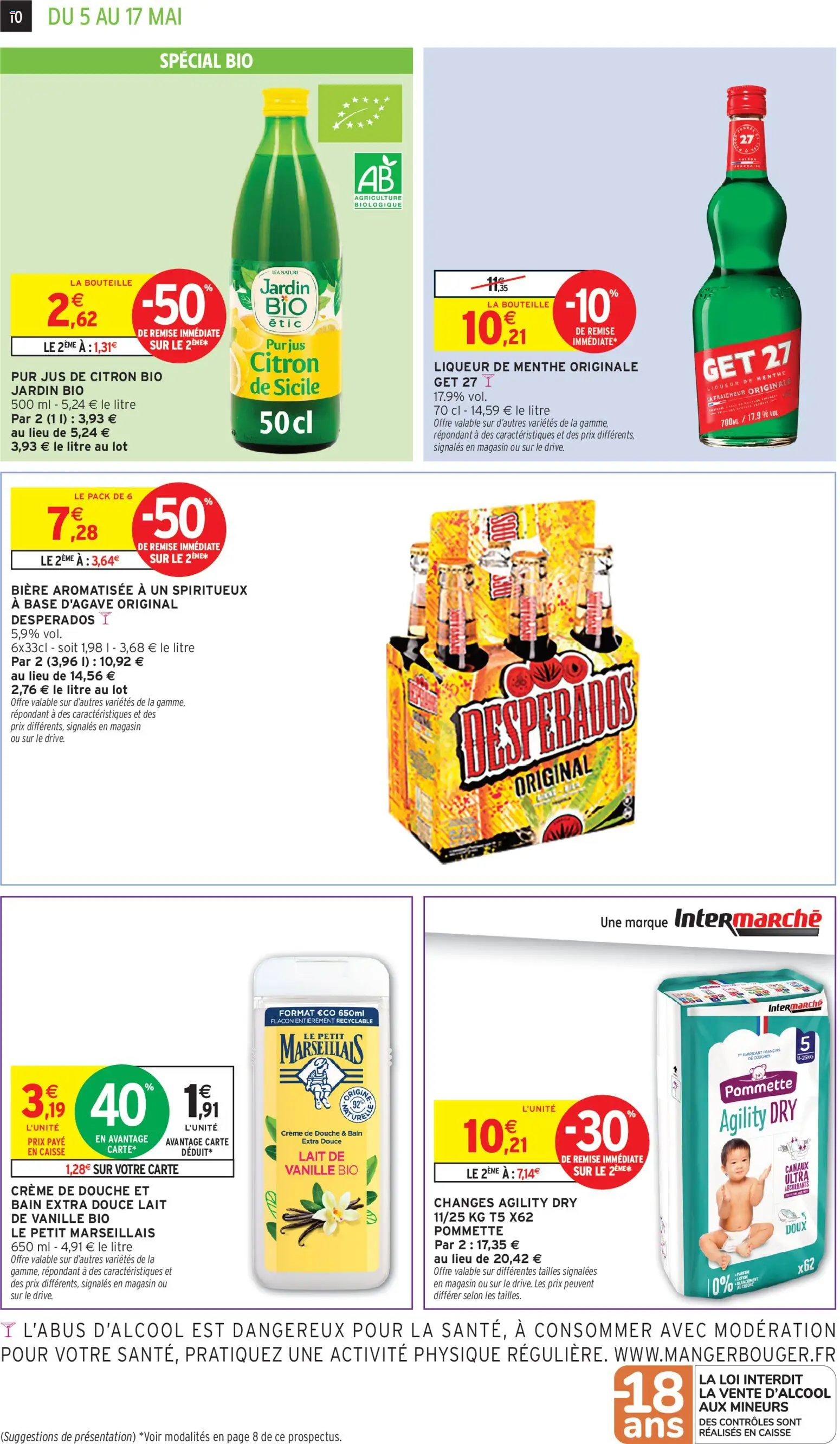 {H1} | Page: 10 | Produits: Base, Douche, Jus, Bière