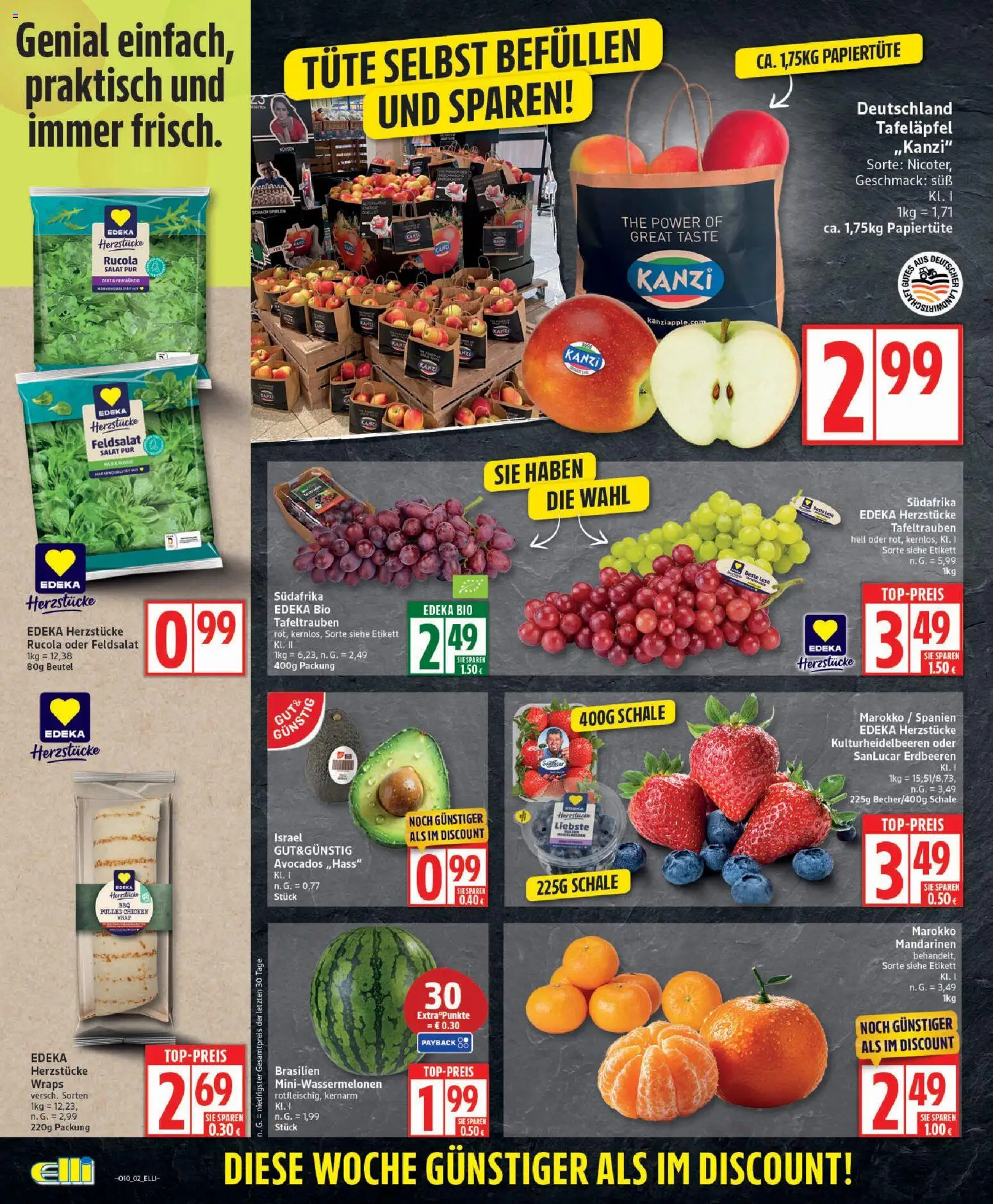 Elli Markt - Broschüre – gültig ab 02.03.2026 | Seite: 2 | Produkte: Rucola, Mandarinen, Erdbeeren, Salat