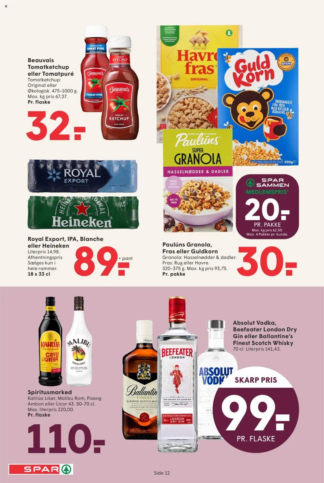 Spar Tilbudsavis gyldig fra 22.08.2025 | Side: 12 | Produkter: Korn, Ketchup, Tomatpuré, Søm