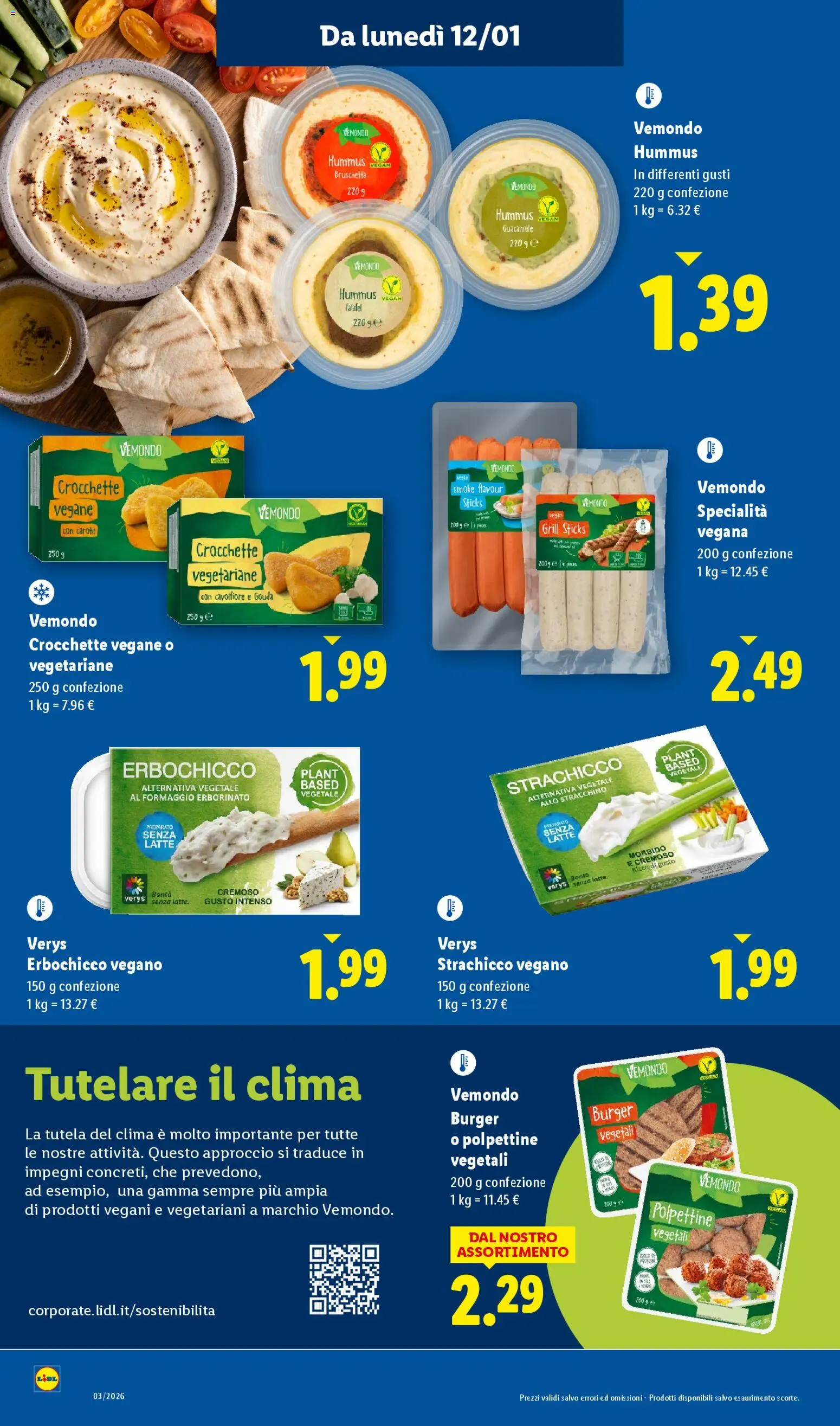 Volantino Lidl del 12.01.2026 | Pagina: 22 | Prodotti: Latte, Carote, Formaggio, Hummus