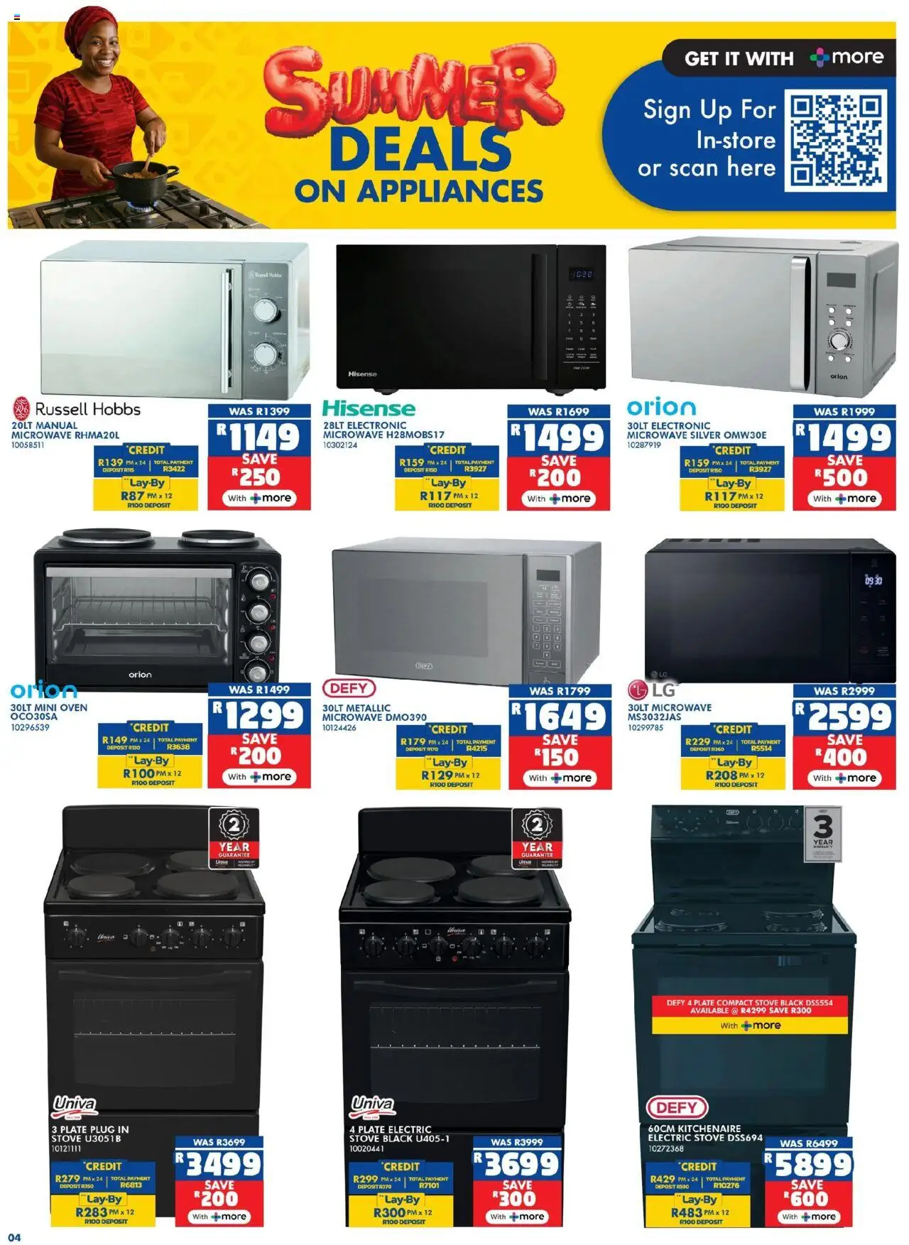 New Russells catalogue – valid from 16.10.2025 | Page: 4 | Products: Oven, Stove, Plate, Microwave
