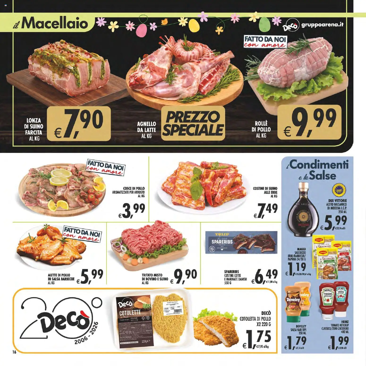 Volantino Decò del 27.03.2026 | Pagina: 16 | Prodotti: Bovino, Pollo, Salsa, Agnello