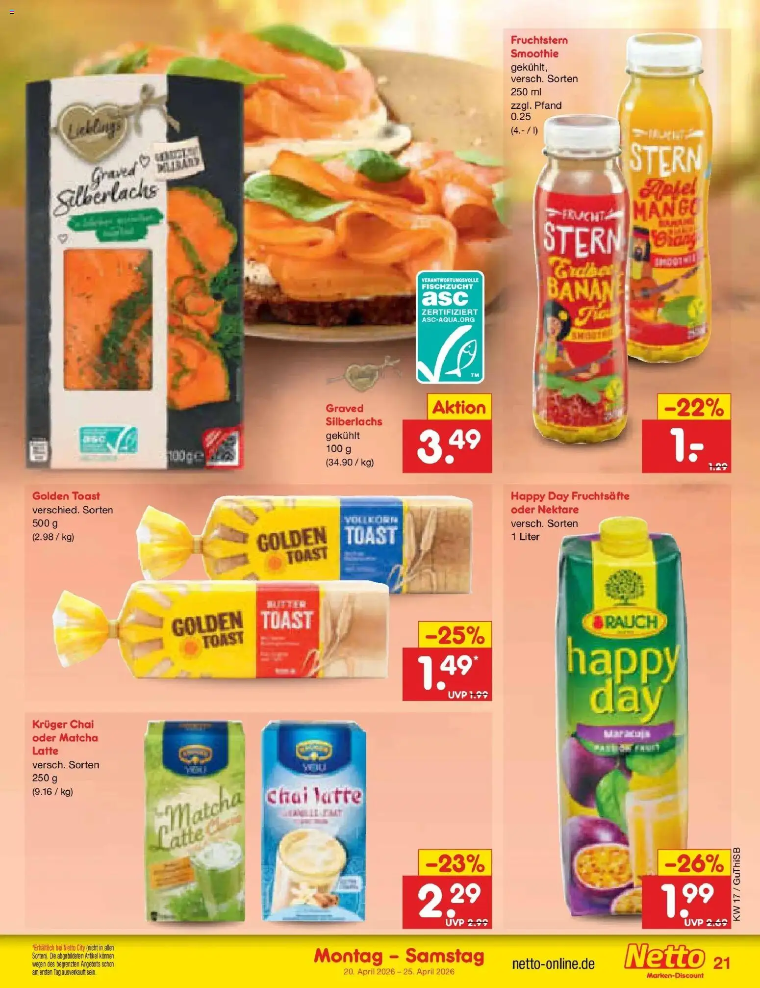 Netto Marken-Discount Prospekt Machern	 – gültig ab 20.04.2026 | Seite: 23 | Produkte: Butter, Toast, Mango