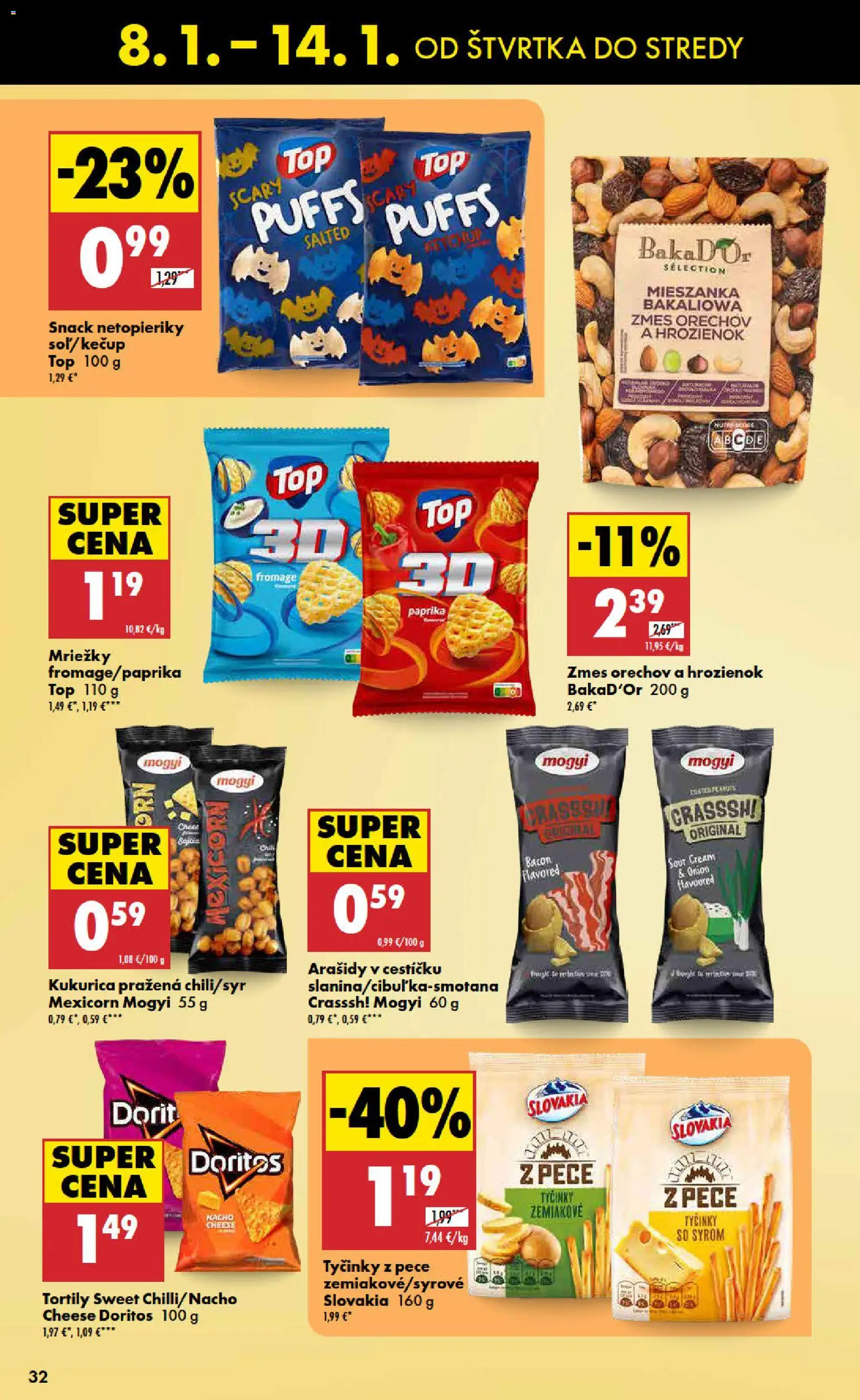 Nové Biedronka akcie – leták je platný od 08.01.2026 | Strana: 32 | Produkty: Paprika, Kukurica, Arašidy