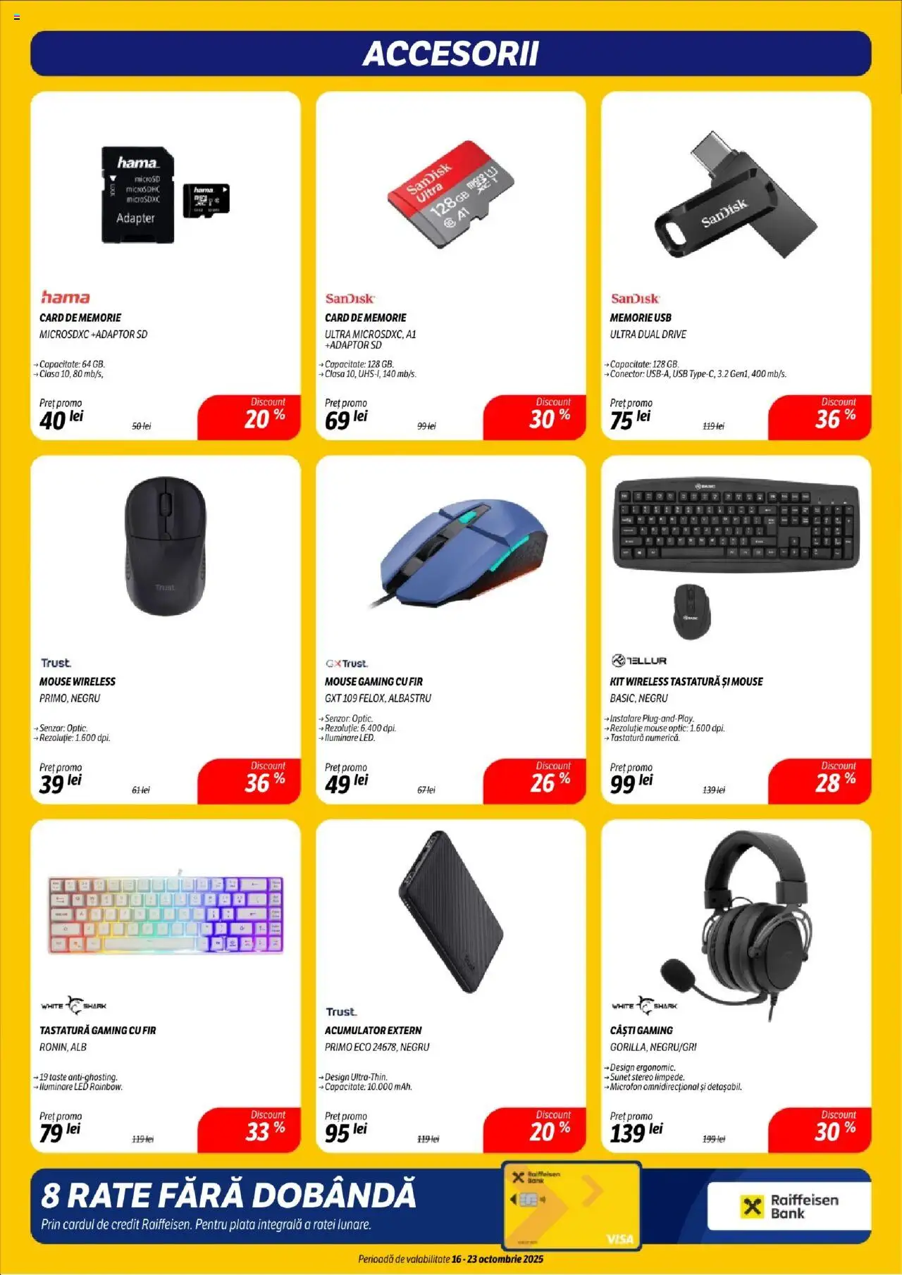 Noul catalog Flanco – valabil de la 16.10.2025 | Pagină: 21 | Produse: Mouse, Tastatură, Card De Memorie, Usb