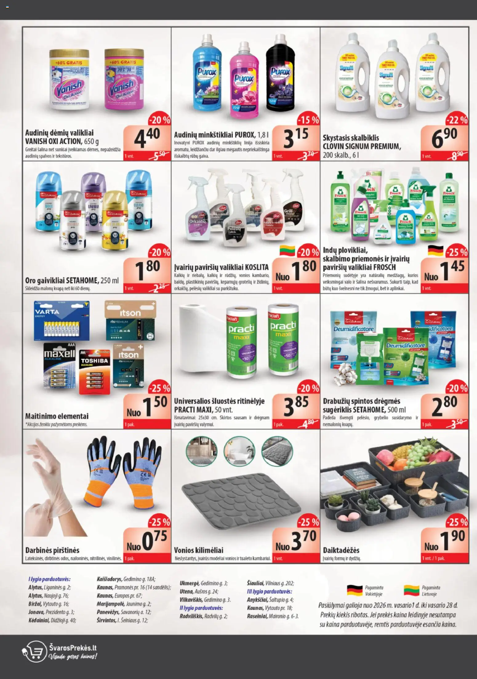 Švaros Prekés akcijos nuo 01.02.2026 | Puslapis: 4 | Prekių: Pirštines