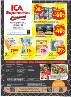 ICA Supermarket - Stockholm - Förhandsvisning av reklamblad från butik ICA Supermarket aktuell från 16.03.2026 | Sida: 1 | Produkter: Kassler, Riven ost, Bönor, Persilja