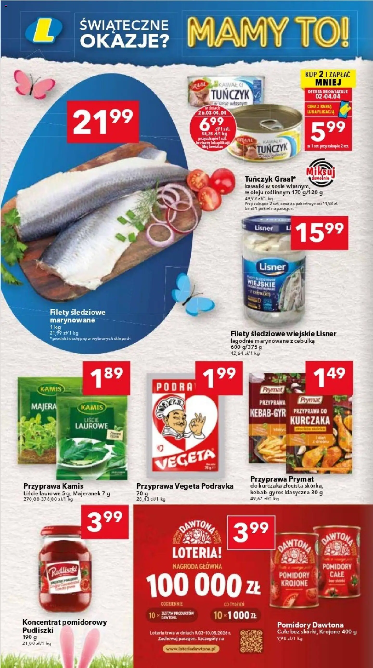 Lewiatan gazetka - Warszawa od 26.03.2026 | Strona: 8 | Produkty: Karta, Majeranek, Koncentrat pomidorowy, Pomidory