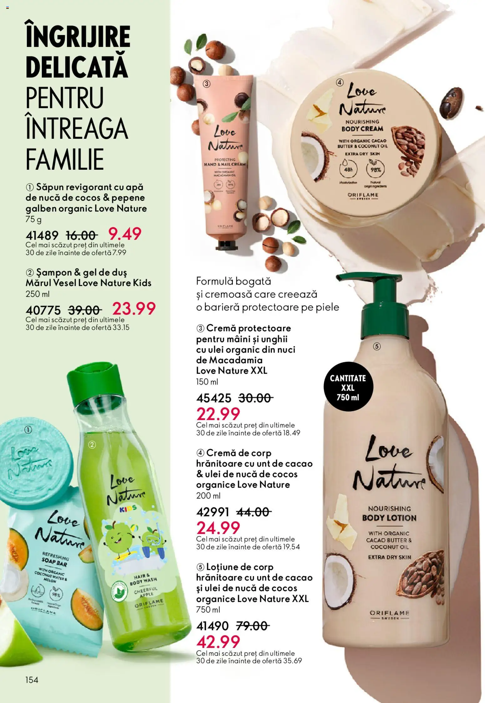 Noul catalog Oriflame – valabil de la 11.02.2026 | Pagină: 154 | Produse: Body, Duș, Șampon, Nuci