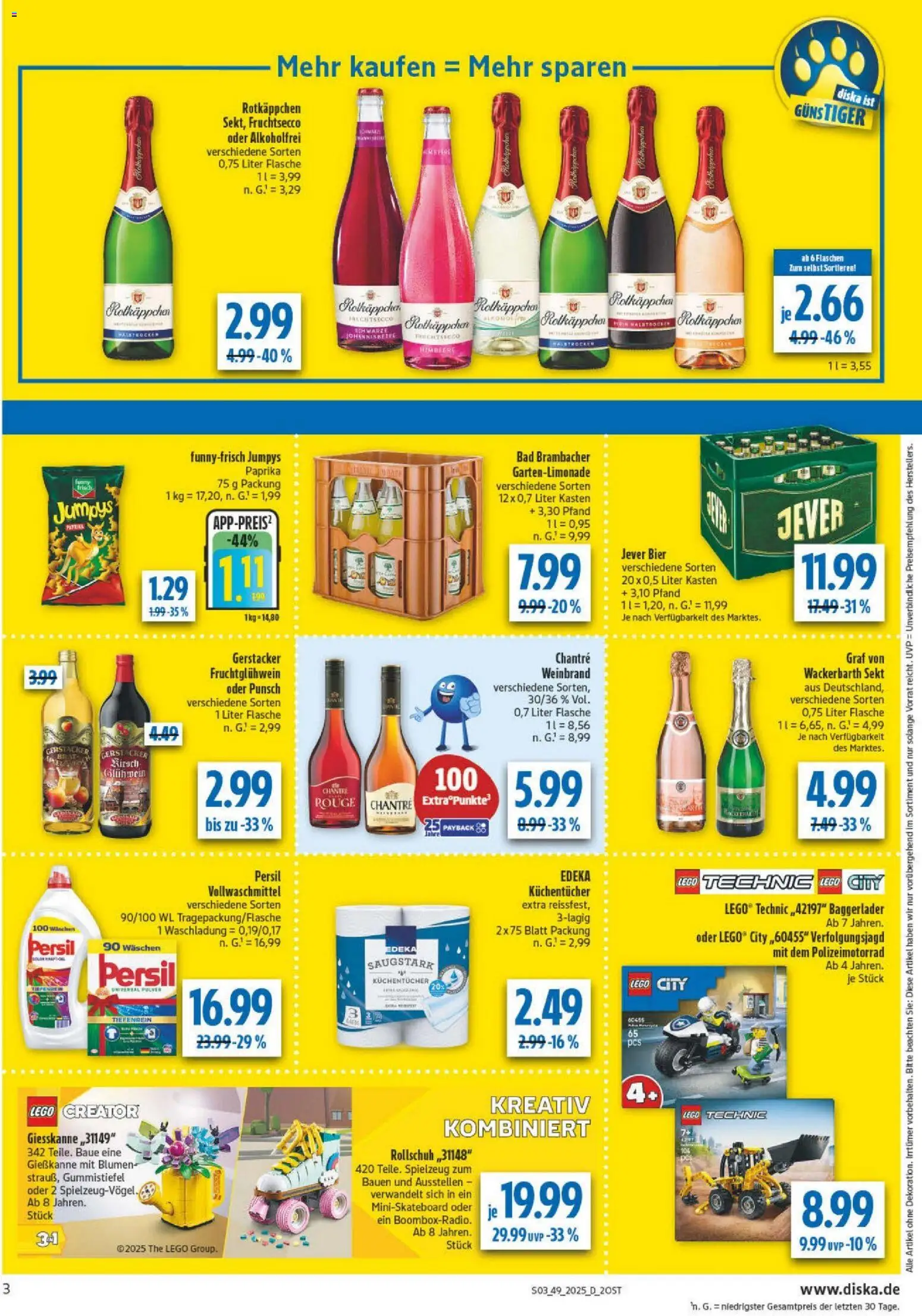 Diska - Diska Angebote Sachsen-Thüringen KW49 – gültig ab 01.12.2025 | Seite: 3 | Produkte: Blumen, Jever, Rotkäppchen, Persil