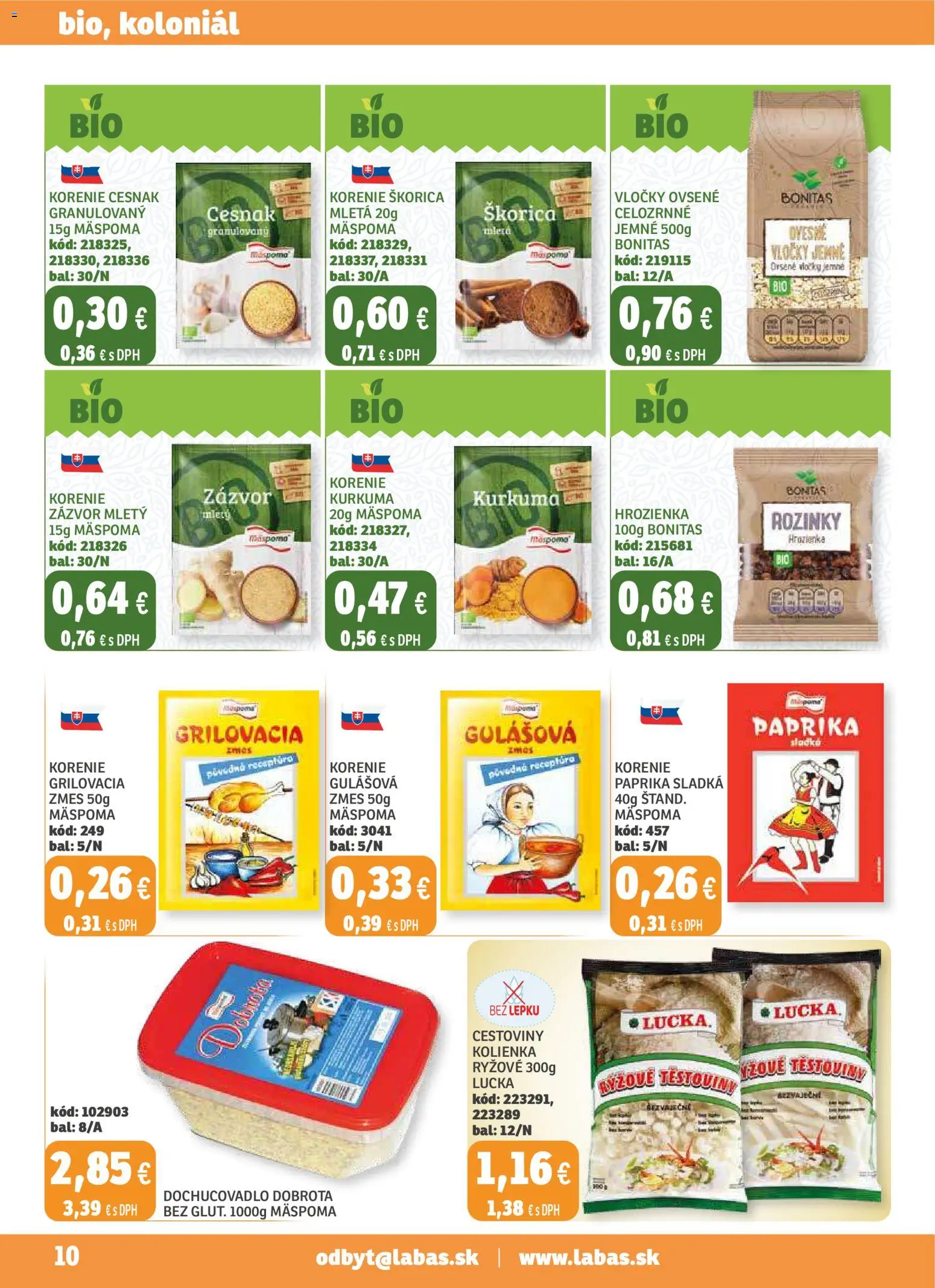 Nové Labaš akcie – leták je platný od 14.11.2025 | Strana: 10 | Produkty: Zázvor, Lucka, Cesnak, Vločky