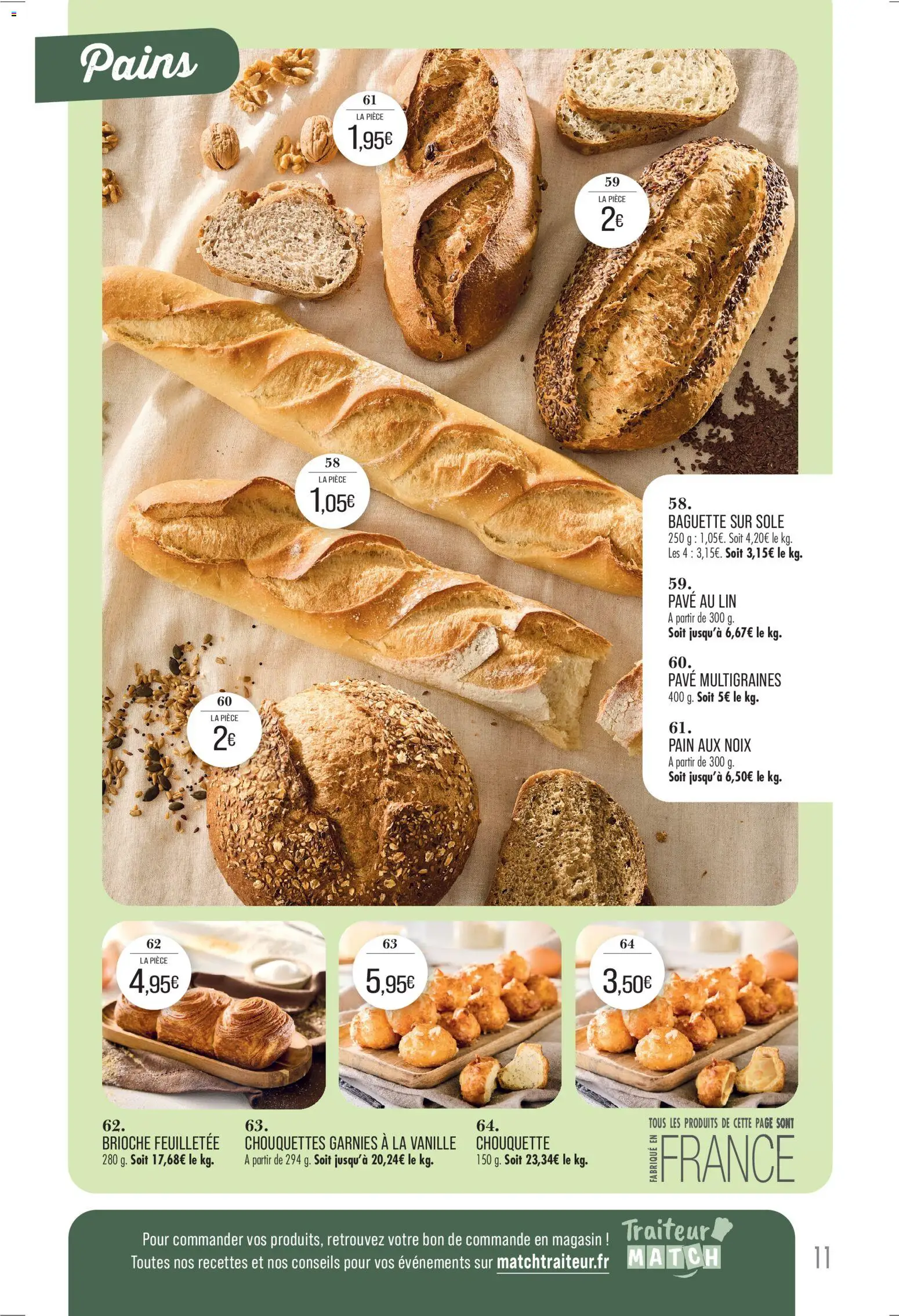{H1} | Page: 11 | Produits: Pain, Noix