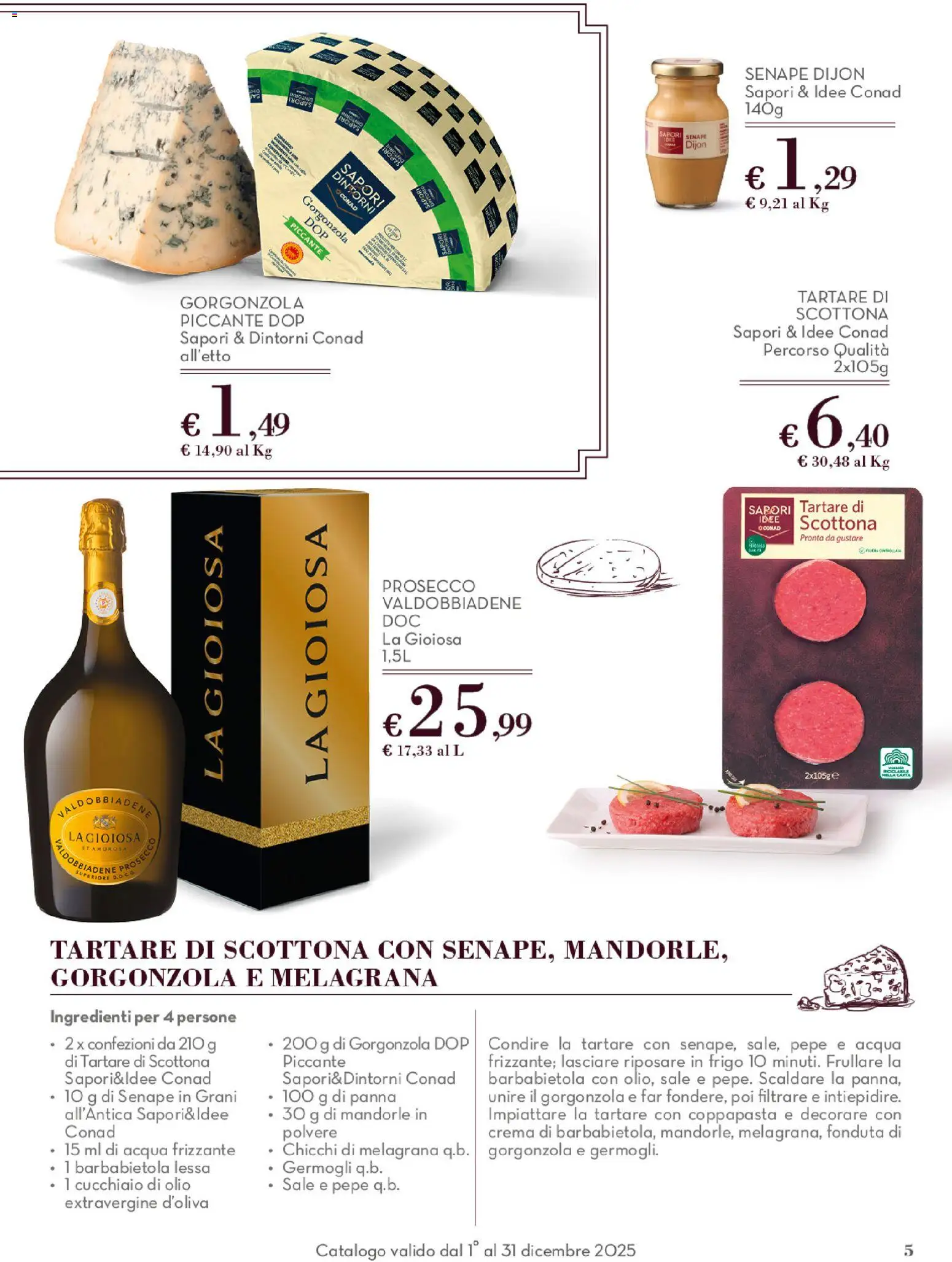 Volantino Conad del 01.12.2025 | Pagina: 5 | Prodotti: Panna, Sale, Barbabietola, Mandorle