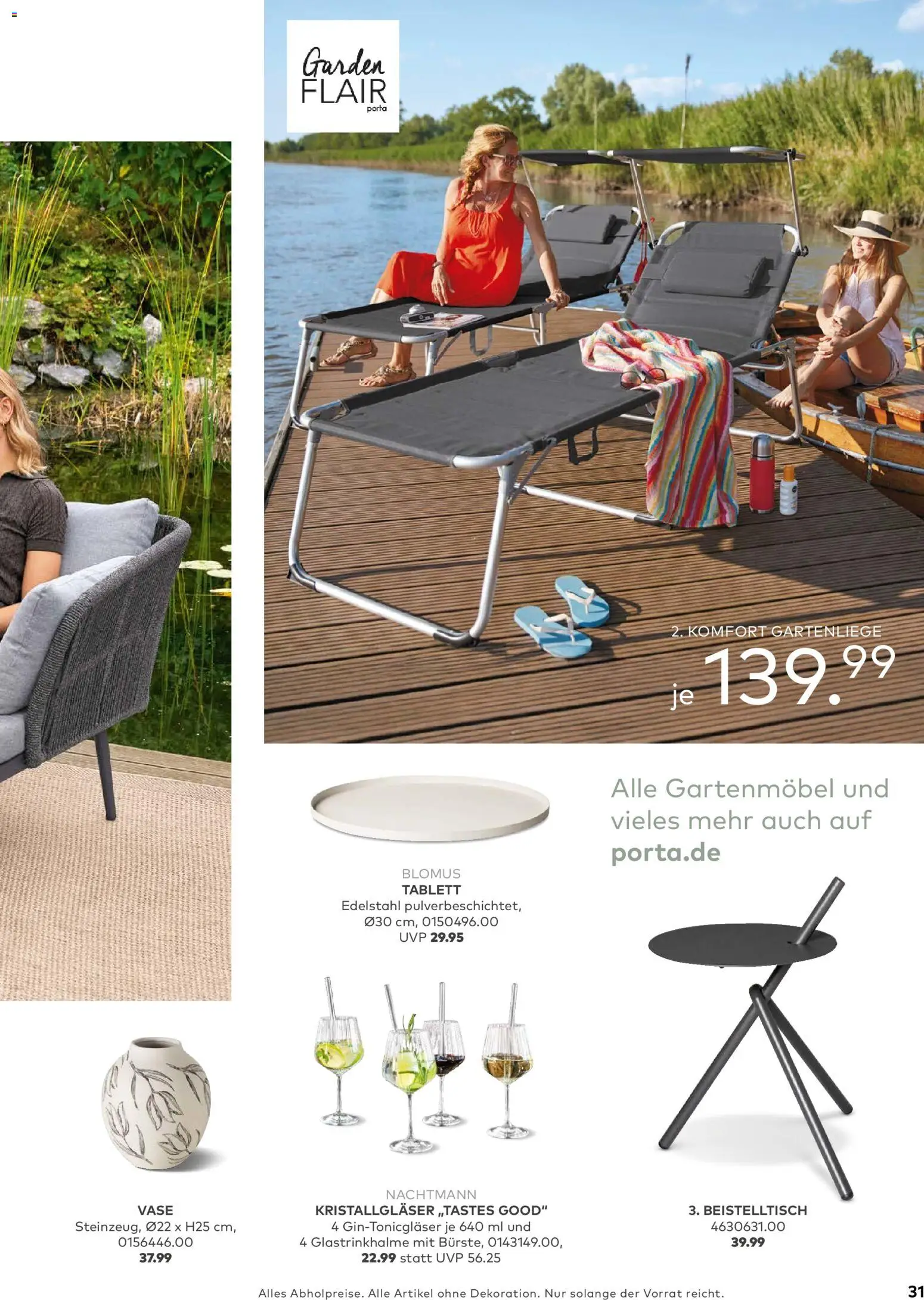 Porta! Gartenmöbel Katalog – gültig ab 01.03.2026 | Seite: 31 | Produkte: Beistelltisch, Gartenmöbel, Vase