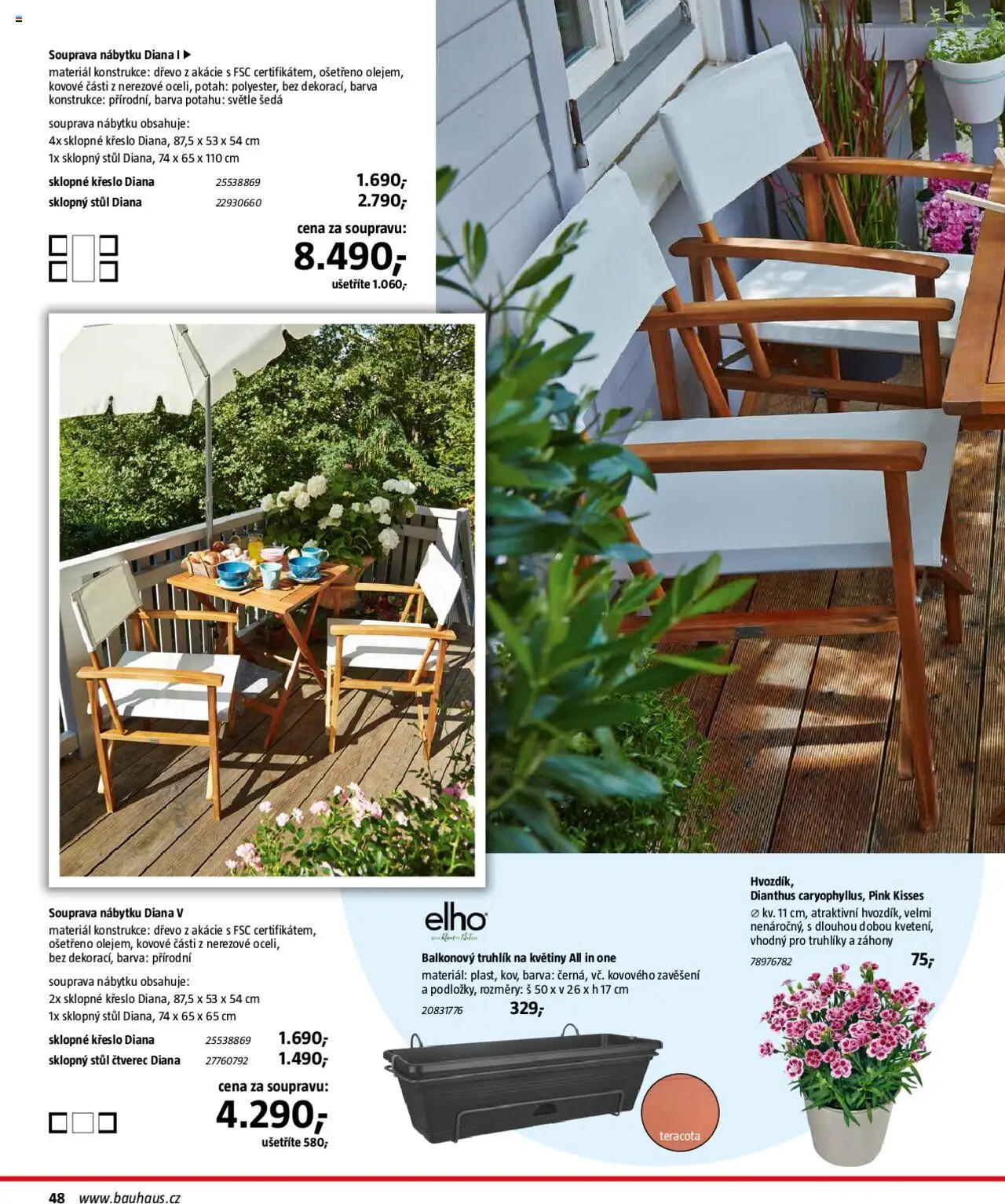 Bauhaus katalog Zahradní nábytek od 01.04.2025 | Strana: 48 | Produkty: Truhlík, Truhlíky, Křeslo, Stůl