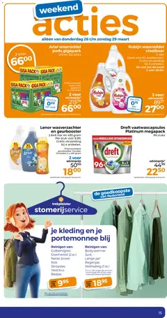 Trekpleister folder - Voorbeeld van een folder van Trekpleister, geldig van 23.03.2026 | Pagina: 15 | Producten: Wasverzachter, Regenjas, Portemonnee, Jurk