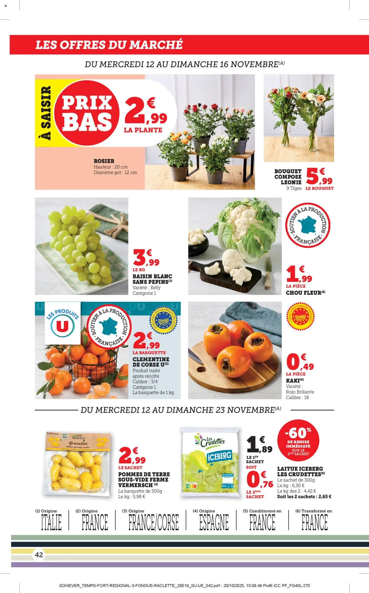 {H1} | Page: 42 | Produits: Clémentine, Raisin, Laitue, Pommes de terre