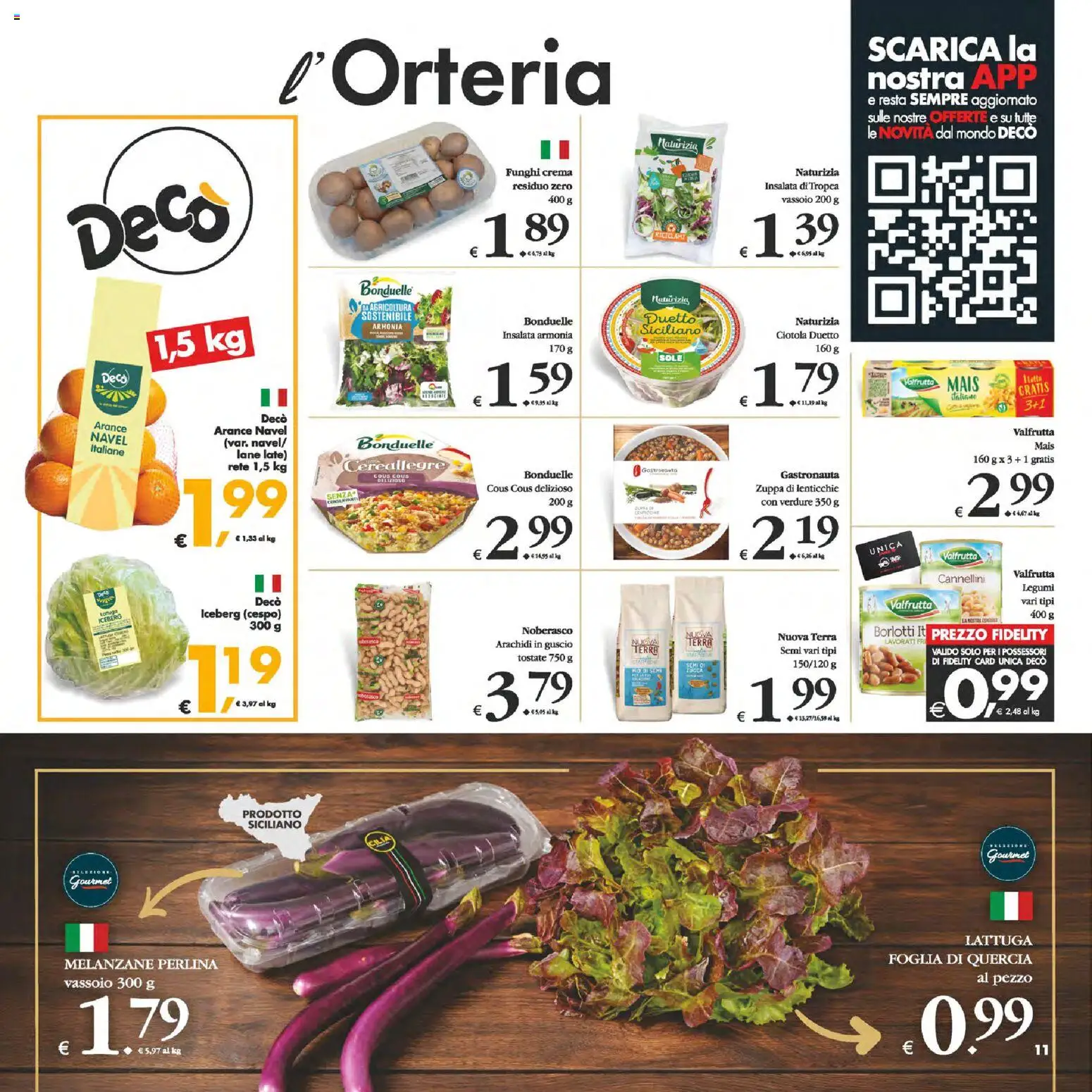 Volantino Decò del 24.02.2026 | Pagina: 11 | Prodotti: Legumi, Arance, Zucca, Vassoio