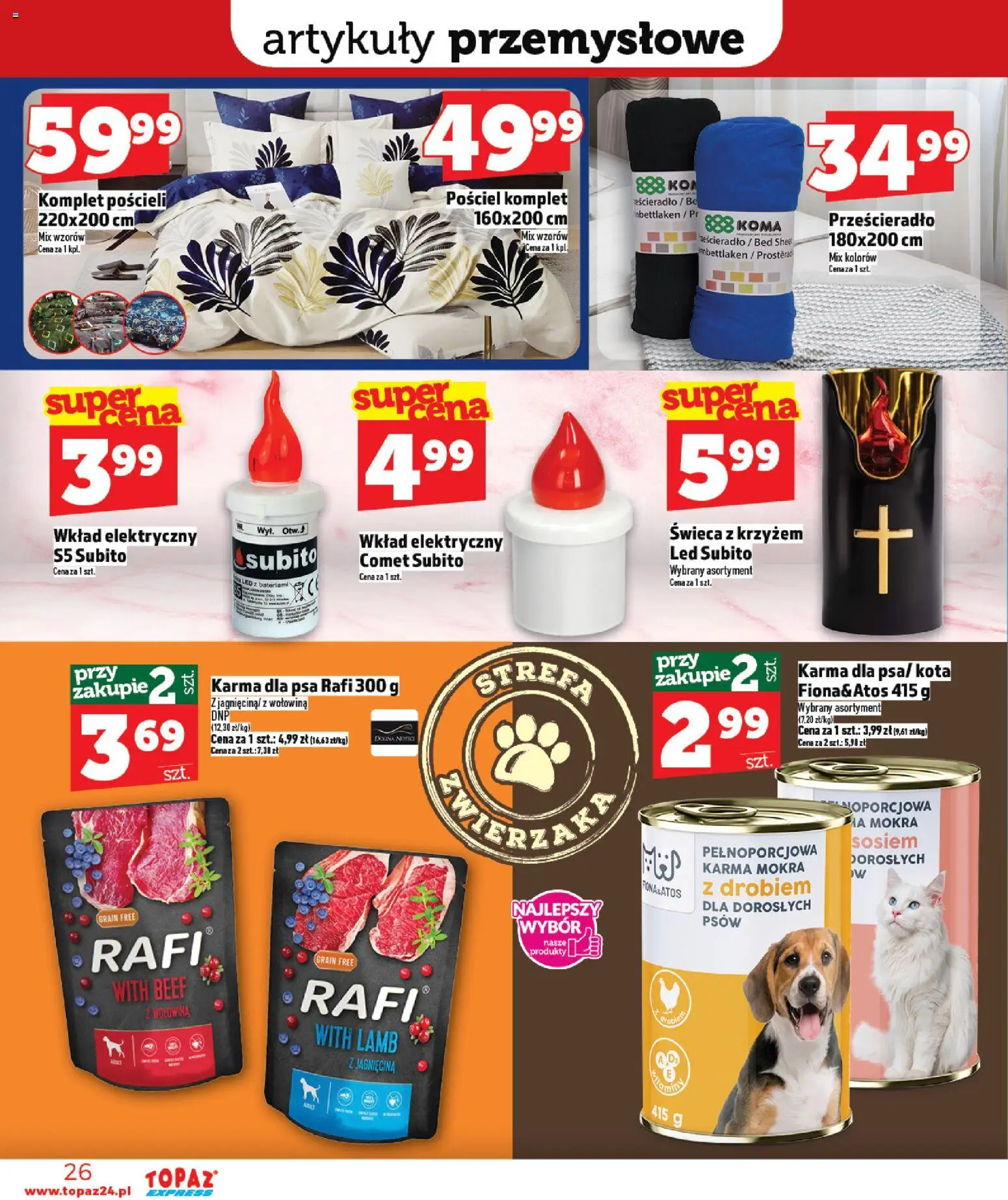 Topaz gazetka - Express od 16.04.2026 | Strona: 26 | Produkty: Pościel, Jagnięcina, Artykuły przemysłowe, Wołowina