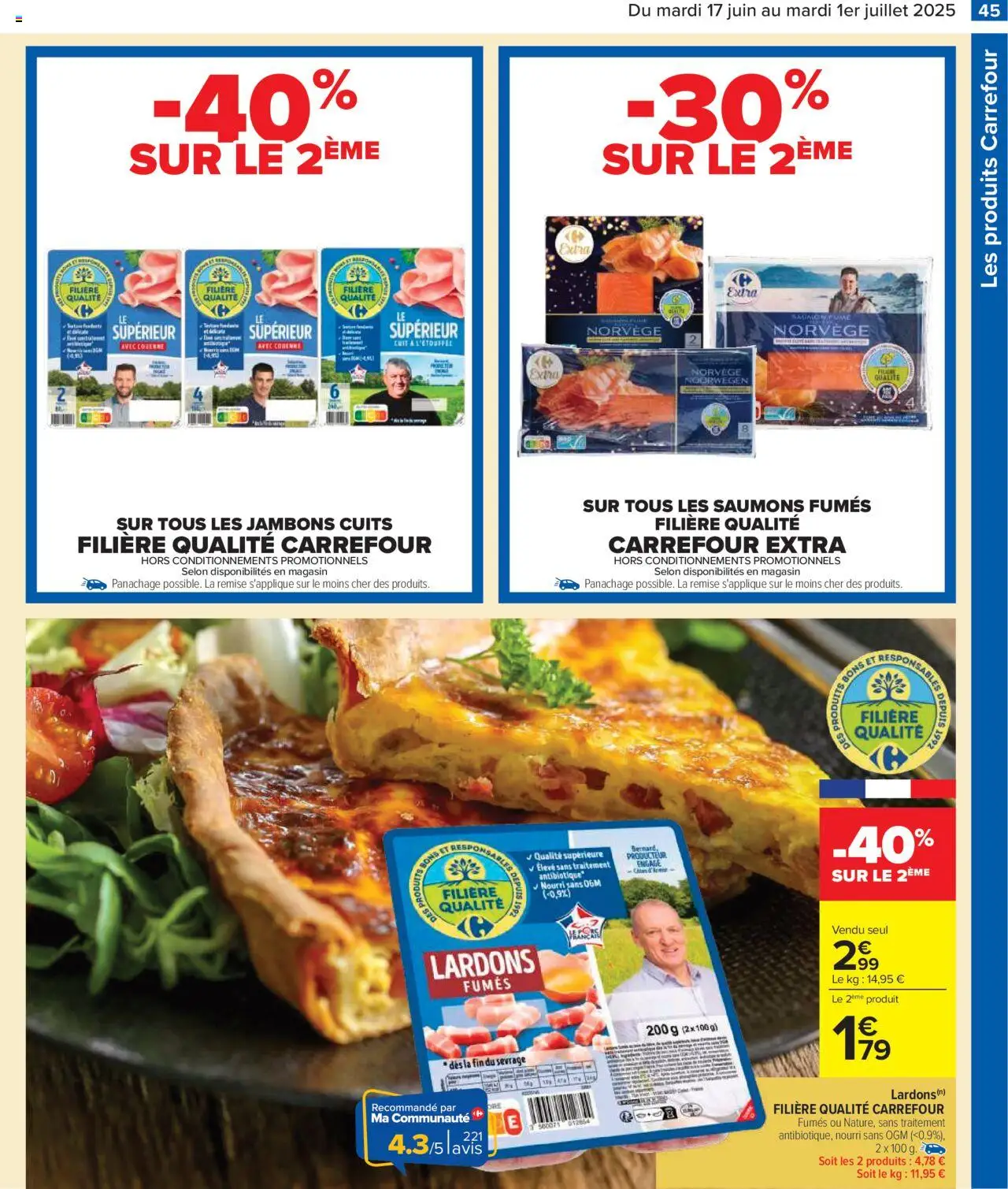  | Page: 47 | Produits: Lardons, Saumon fumé, Jambon, Saumon