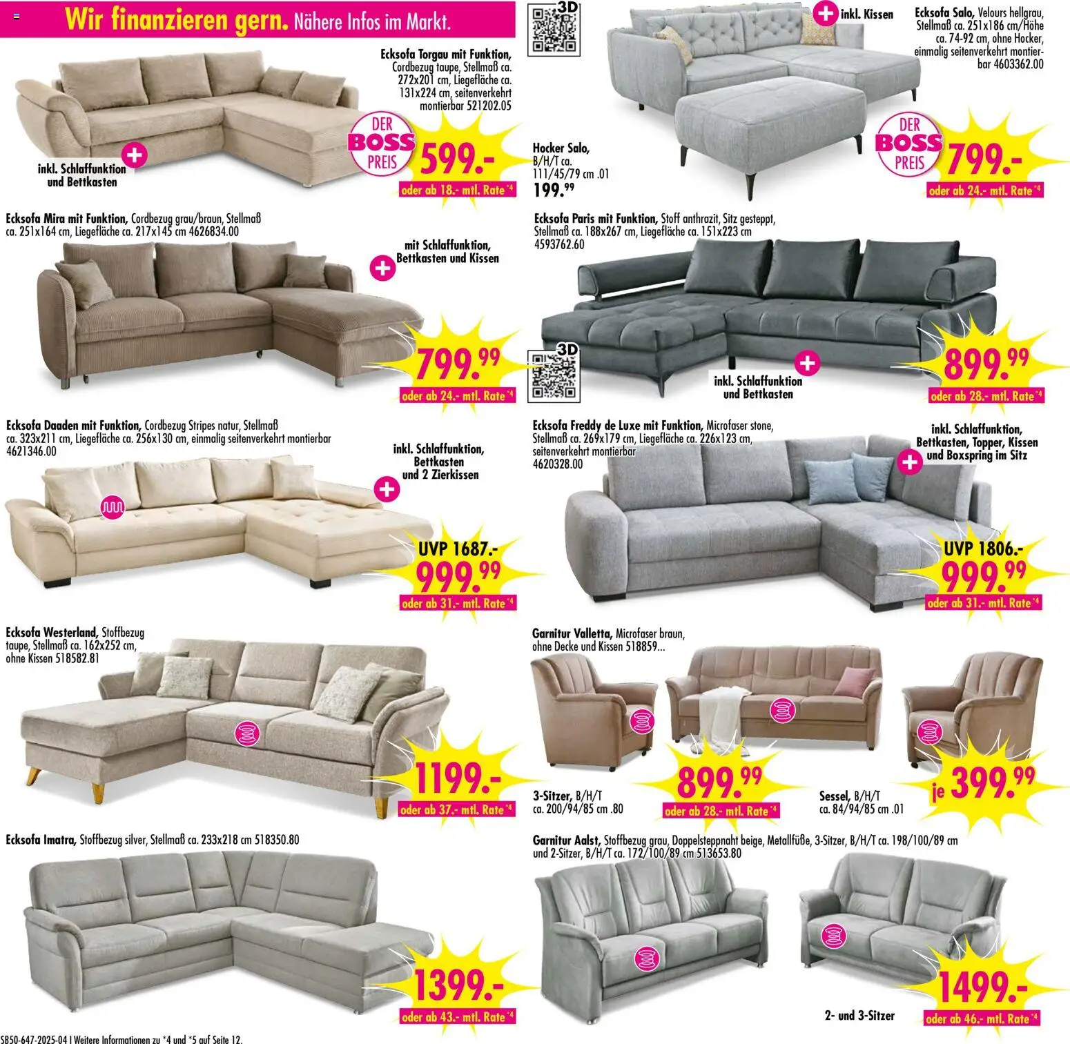 SB Möbel Boss Prospekt Neubrandenburg	 – gültig ab 06.12.2025 | Seite: 4 | Produkte: Hocker, Ecksofa, Kissen, Decke