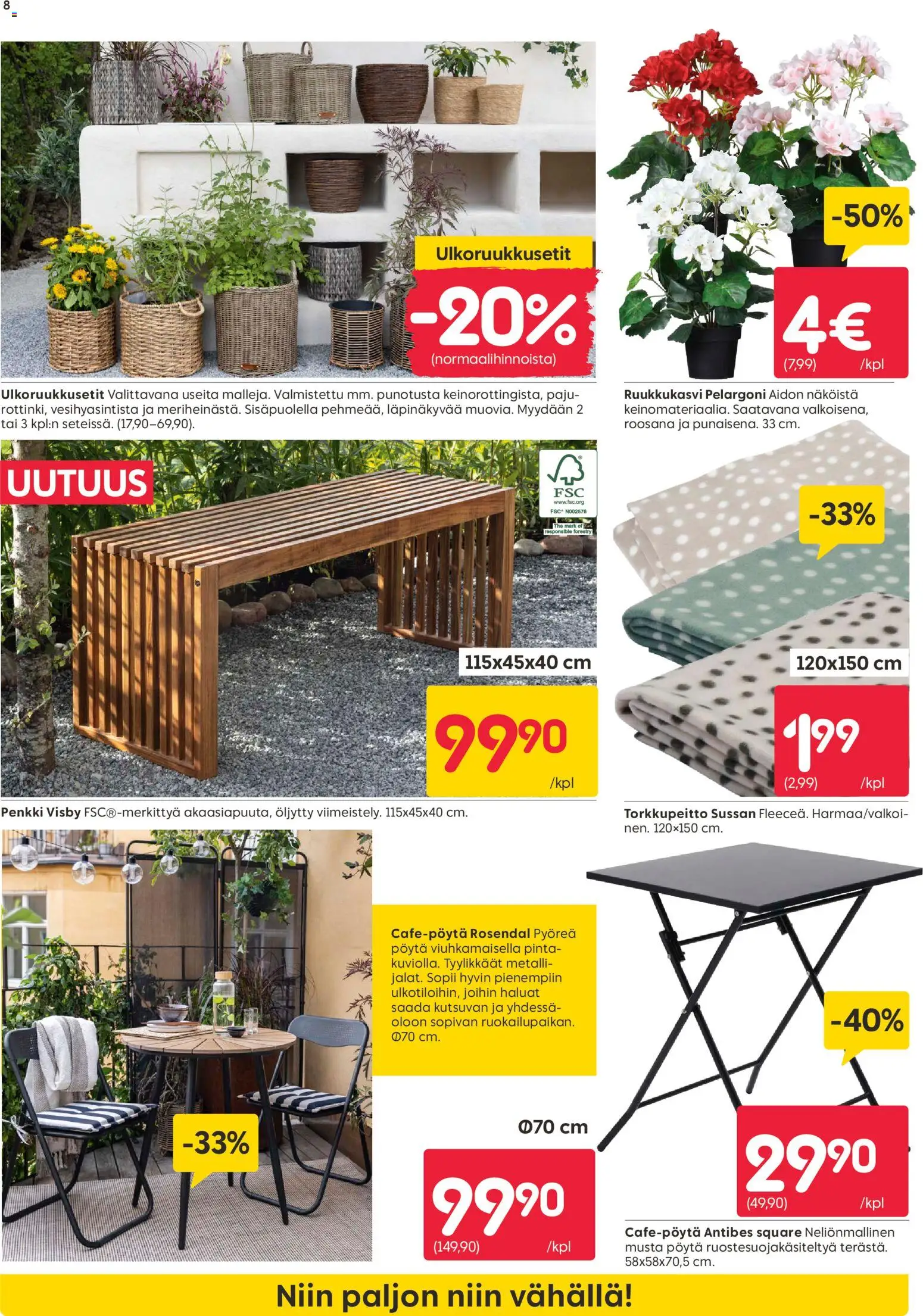 Rusta tarjoukset – voimassa 20.04.2026 alkaen | Sivu: 8 | Tuotteet: Pöytä, Penkki