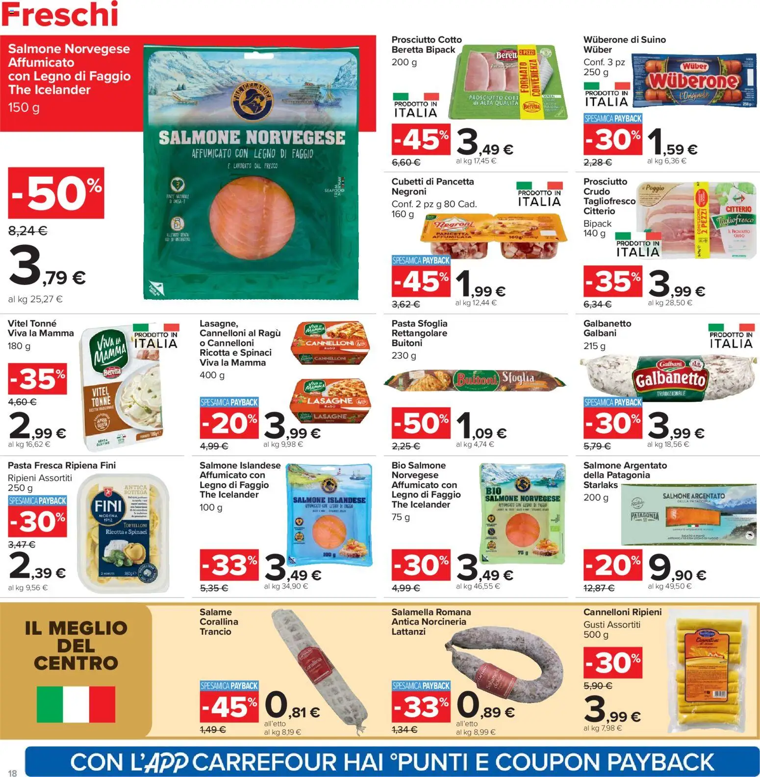 Volantino Carrefour del 24.03.2026 | Pagina: 18 | Prodotti: Prosciutto Cotto, Suino, Spinaci, Ragú