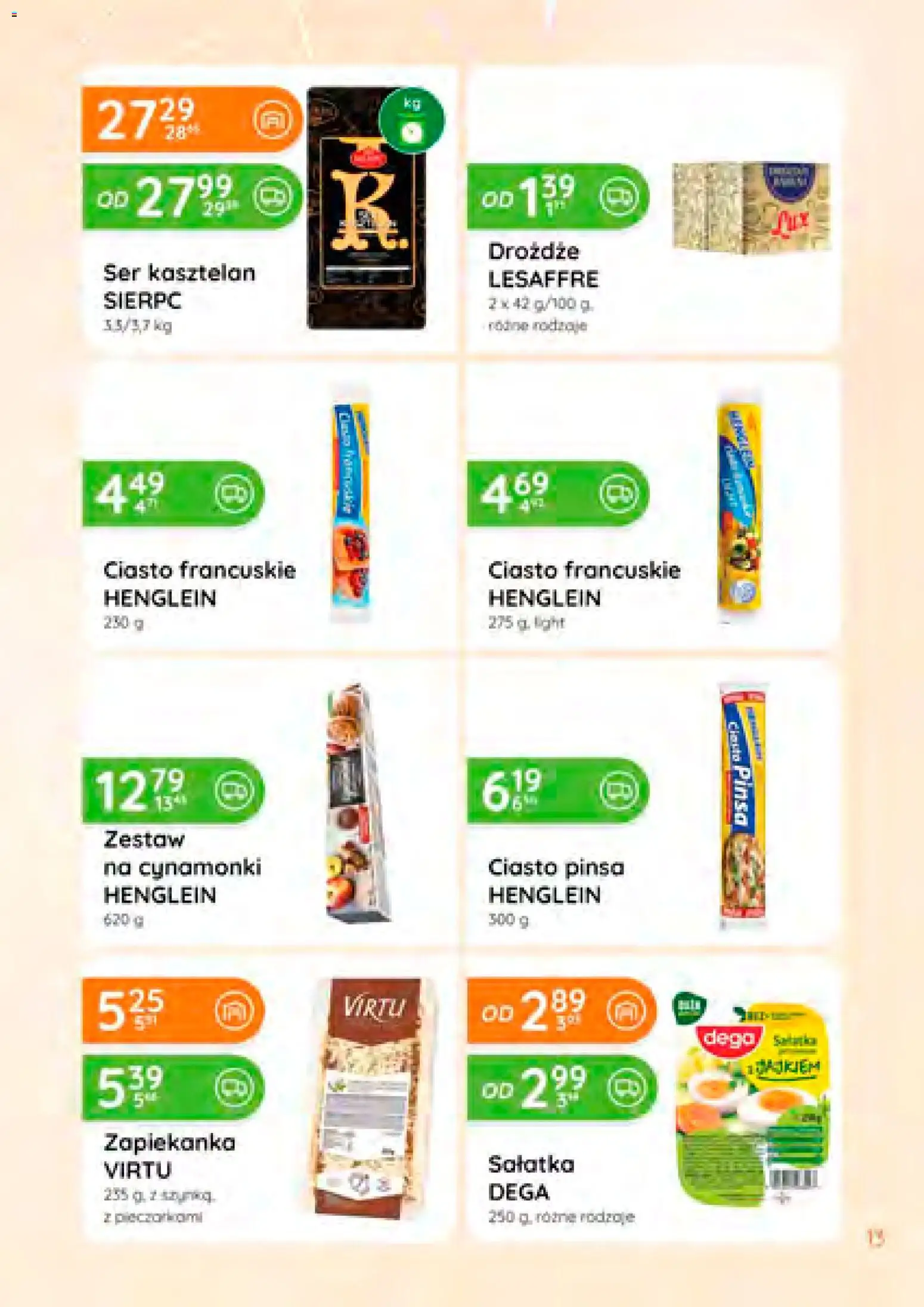 Eurocash Gazetka od 08.01.2026 | Strona: 13 | Produkty: Ciasto francuskie, Ciasto, Pinsa, Sałatka