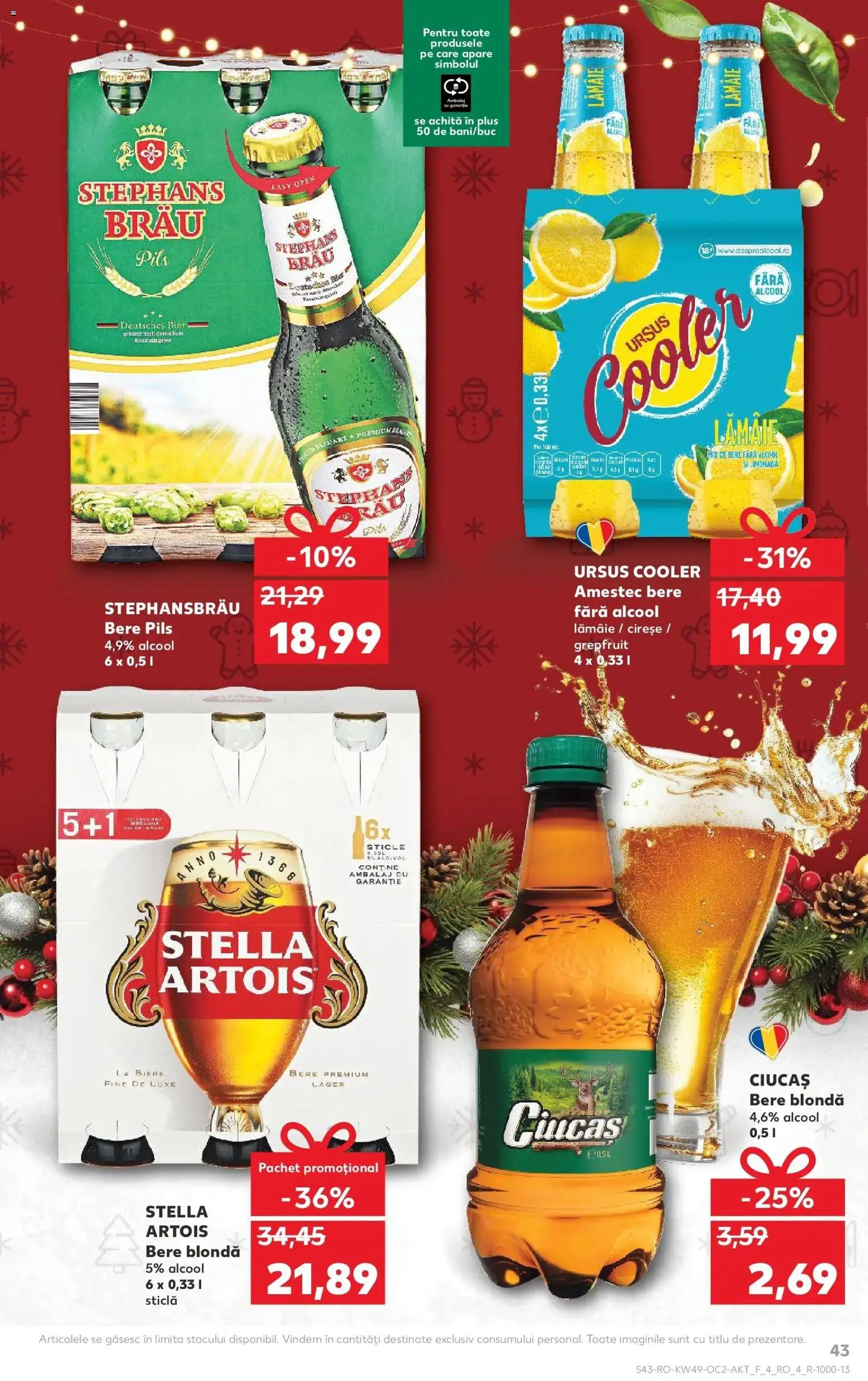 Noul catalog Kaufland – valabil de la 03.12.2025 | Pagină: 43 | Produse: Sıcak su torbası, Bere, Cireșe, Lămâie