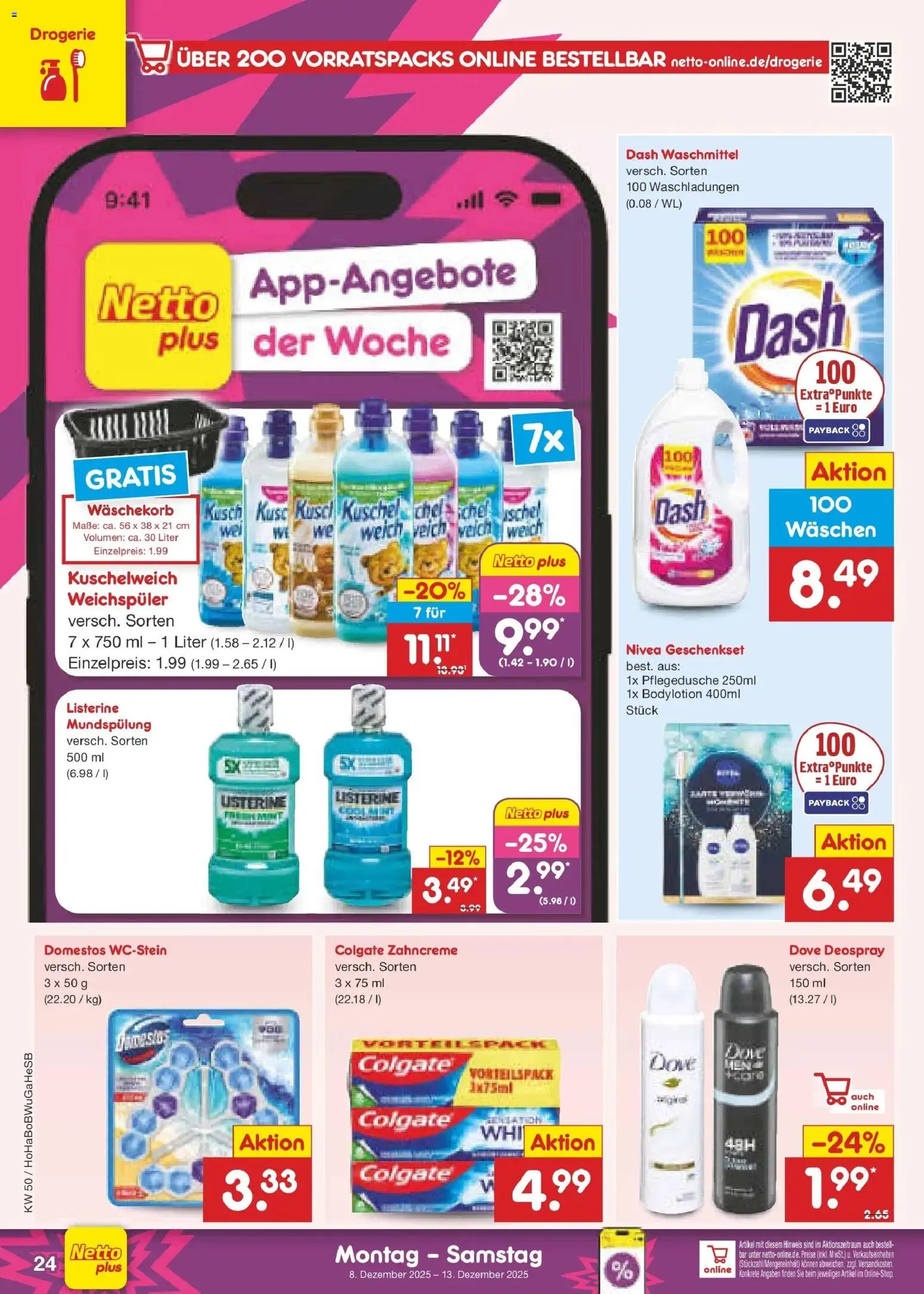 Netto Marken-Discount prospekt Stemwede-Dielingen	 – gültig ab 08.12.2025 | Seite: 30 | Produkte: Kuschelweich, Waschmittel, Deospray, Listerine