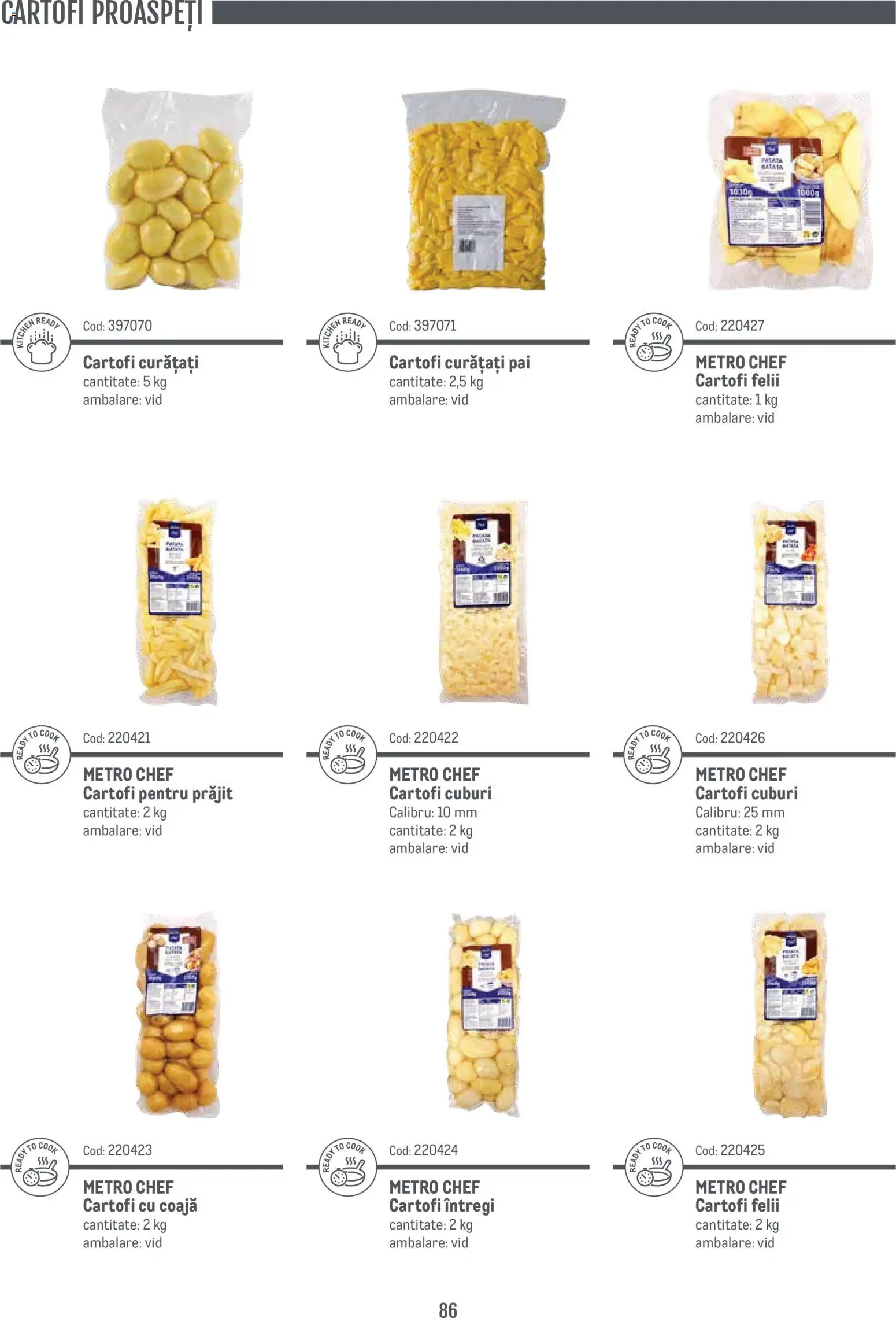 Noul catalog Metro – valabil de la 14.11.2024 | Pagină: 86 | Produse: Cartofi