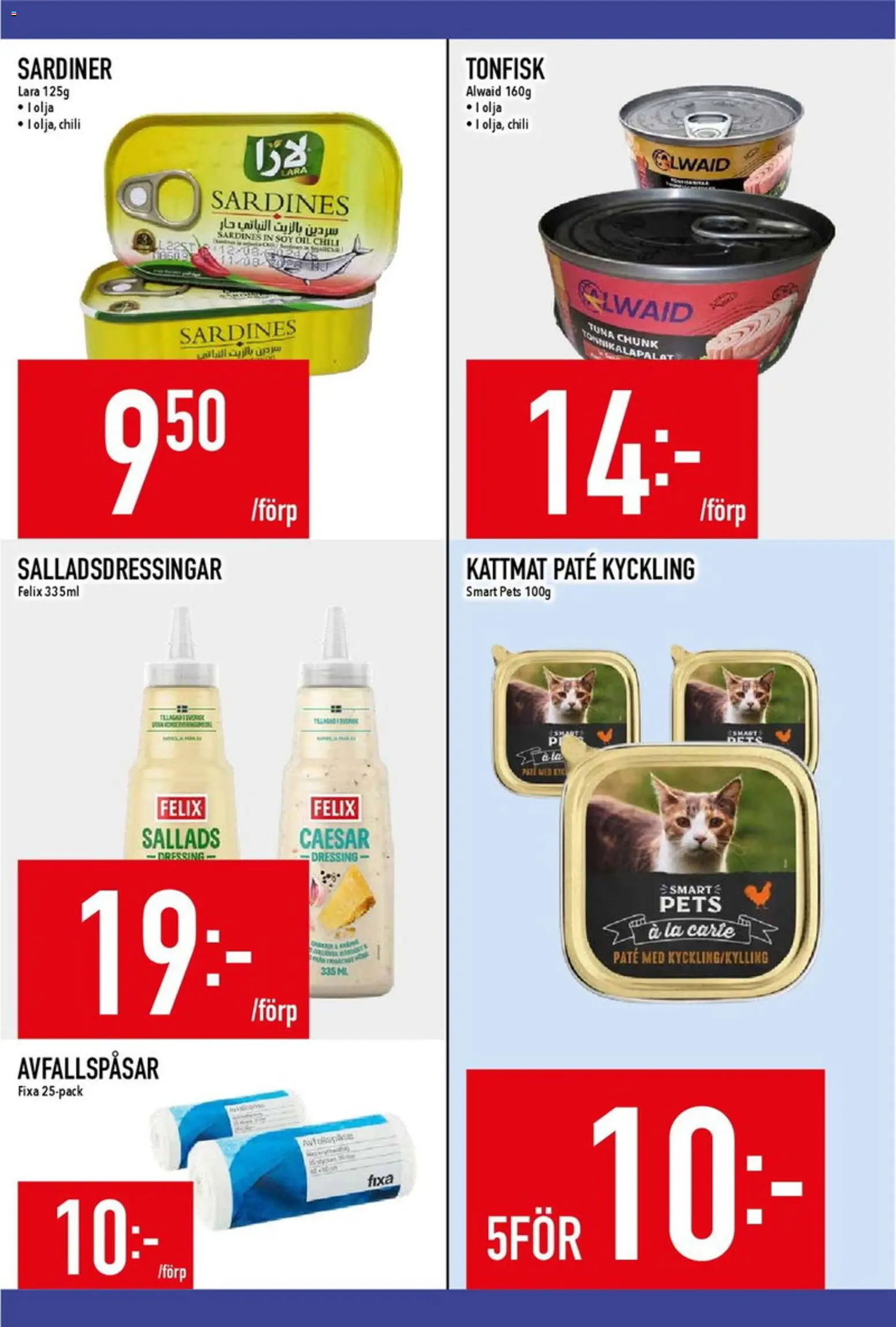 Matdax reklamblad aktuell från 13.04.2026 | Sida: 16 | Produkter: Avfallspåsar, Chili, Kattmat, Tonfisk