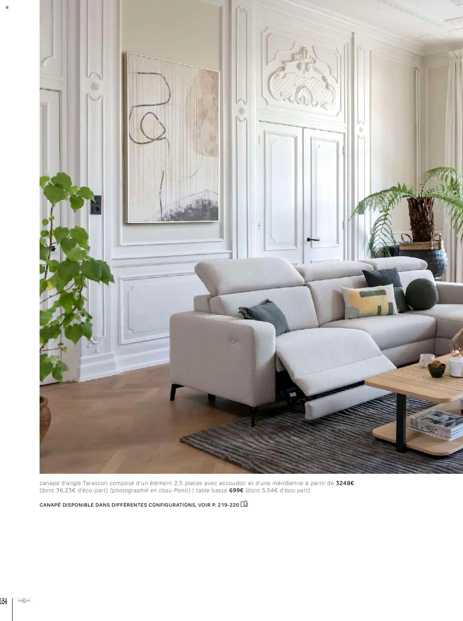 {H1} | Page: 154 | Produits: Canapé, Table basse, Table