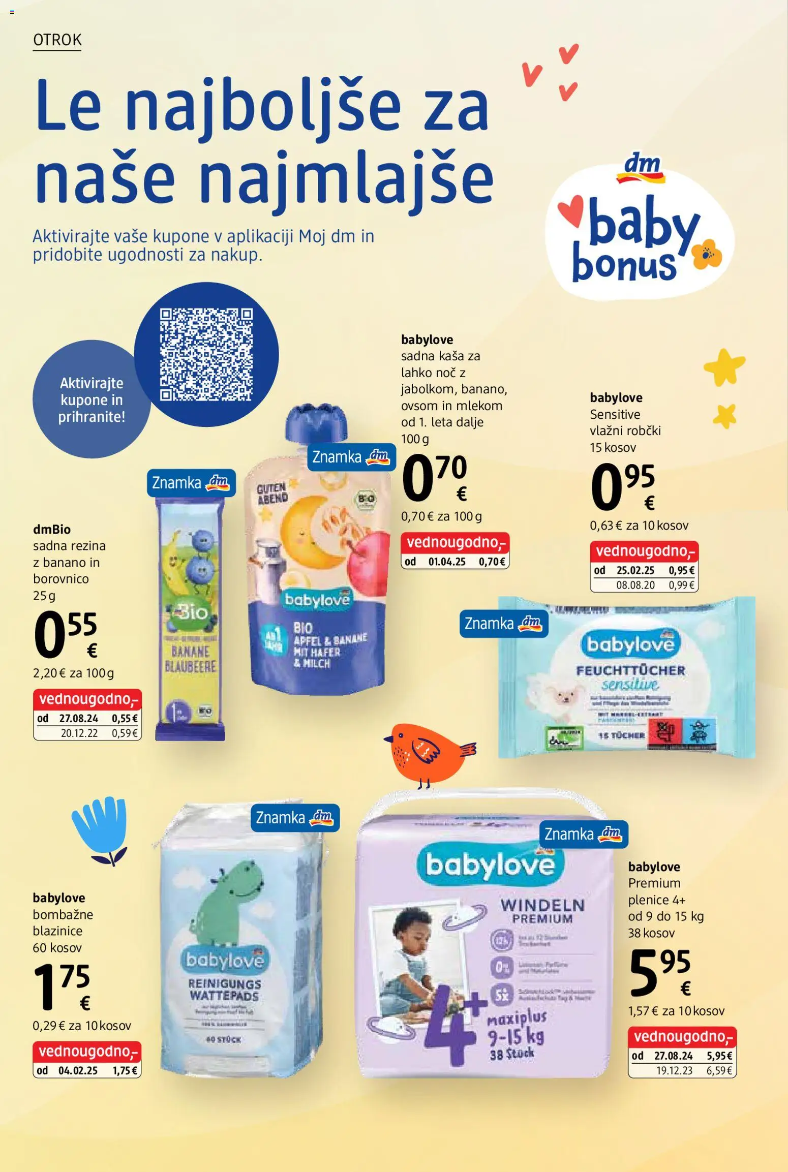 Novi DM Drogerie Markt katalog ponudbe – veljaven od 05.01.2026 | Stran: 24 | Izdelki: Plenice, Robčki, Banane