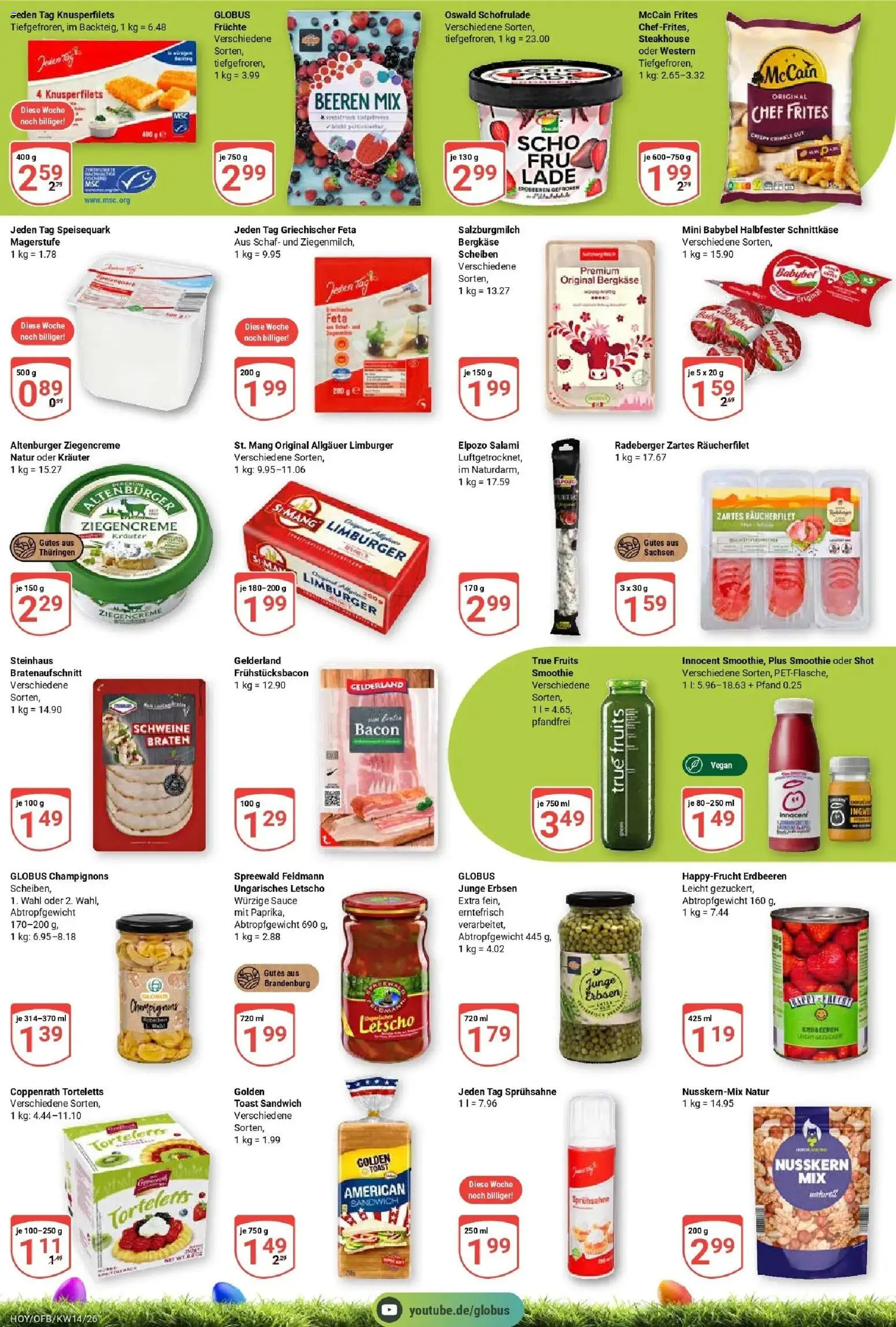 Globus prospekt Hoyerswerda	 – gültig ab 30.03.2026 | Seite: 10 | Produkte: McCain, Babybel, Salami, Erbsen