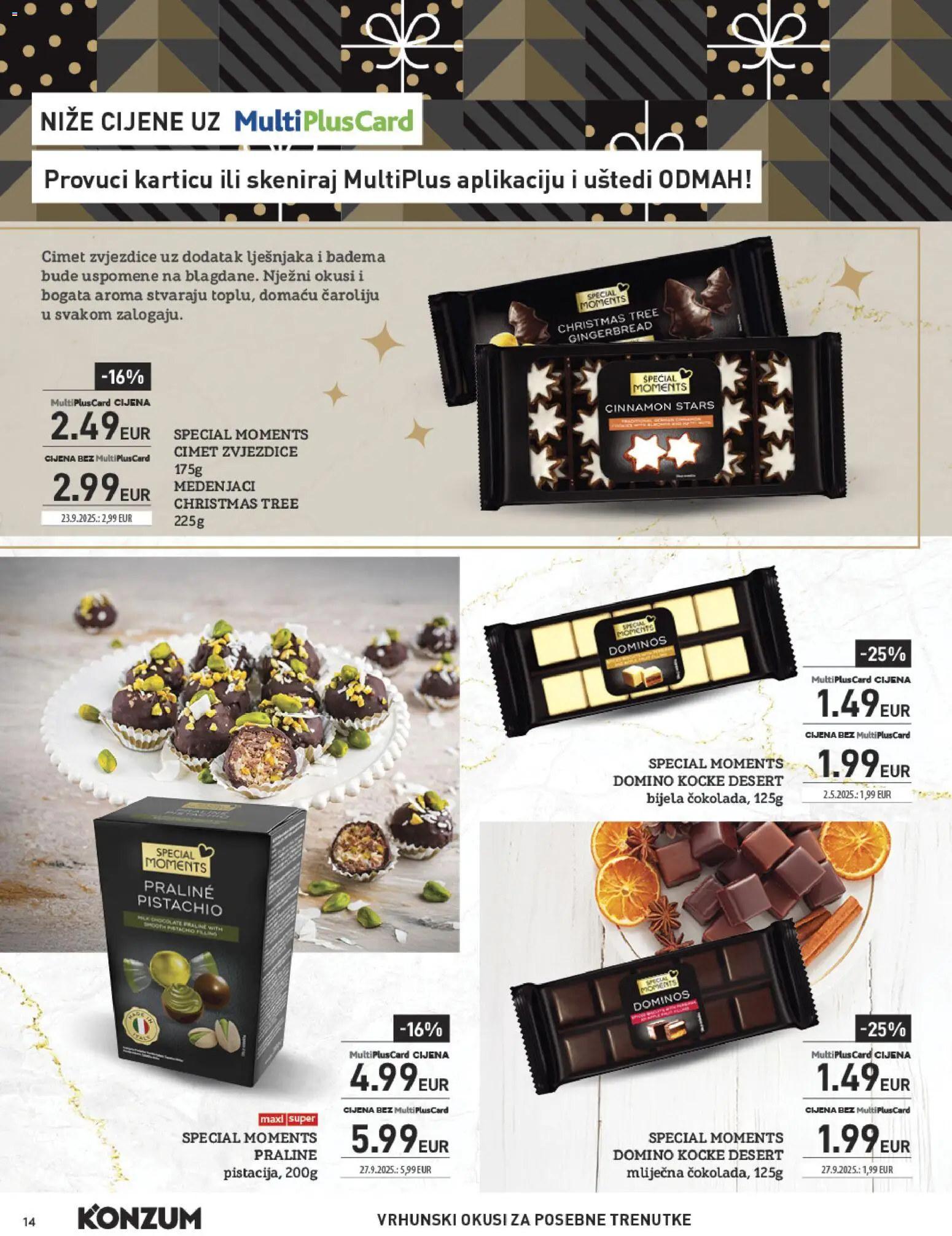 Konzum HR akciós ujság - amely érvényes a következő dátumtól: 10.11.2025 | Oldal: 14 | Termékek: Praliné