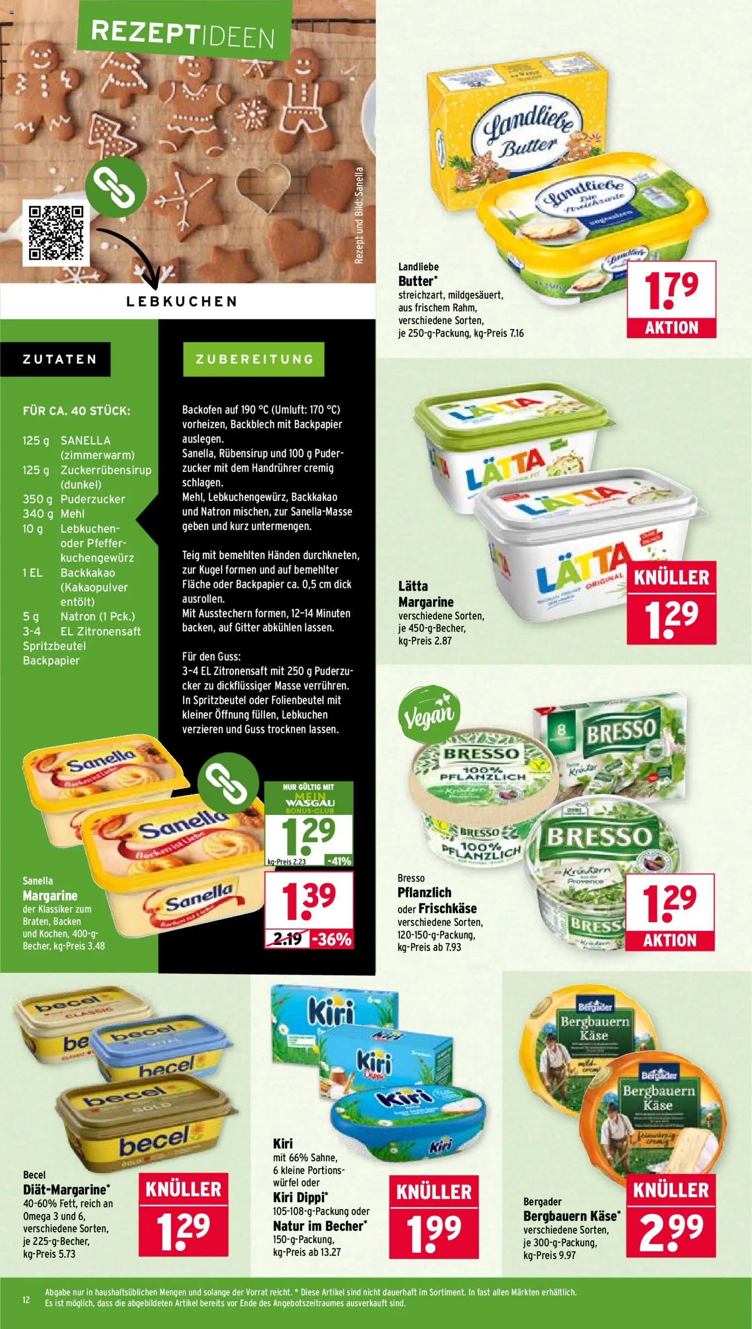 Wasgau Prospekt 	 – gültig ab 24.11.2025 | Seite: 12 | Produkte: Margarine, Mehl, Becel, Puder