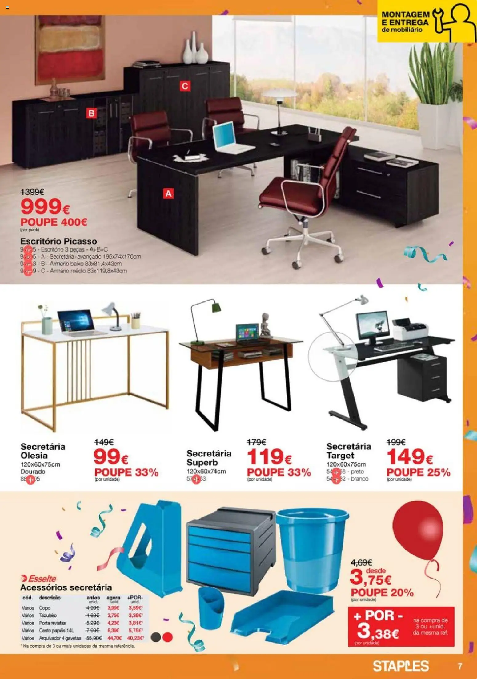 Staples - Festa das Cadeiras e Mobiliário │ válido de 06.11.2025 | Página: 7 | Produtos: Porta, Armário