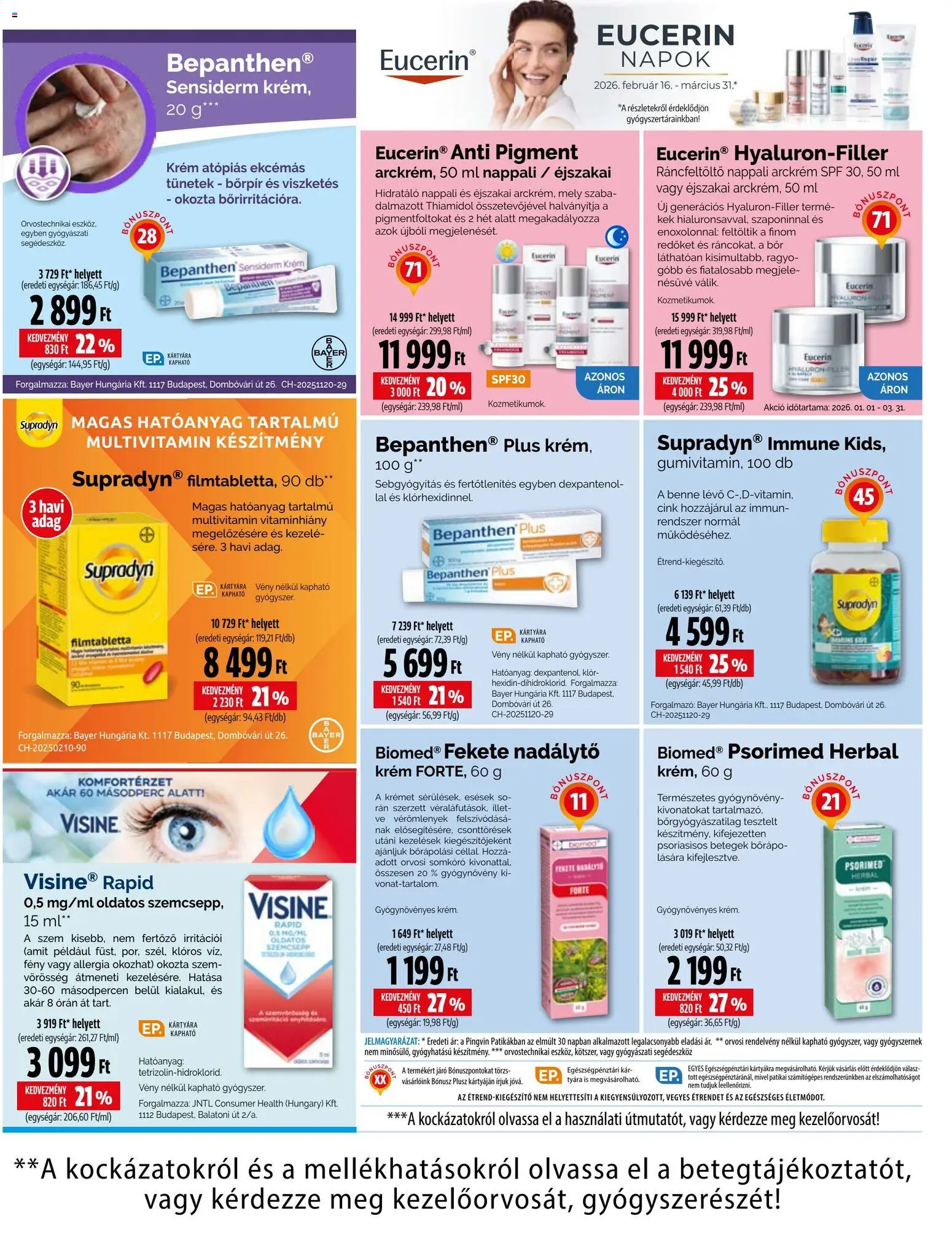 Pingvin Patika akciós ujság - amely érvényes a következő dátumtól: 01.03.2026 | Oldal: 12 | Termékek: Arckrém, Bor, Multivitamin, Só