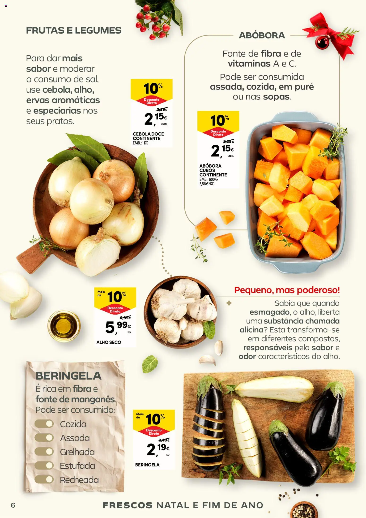 Continente - Frescos: Mais tempo à mesa com todos │ válido de 16.12.2025 | Página: 6 | Produtos: Cebola, Abóbora