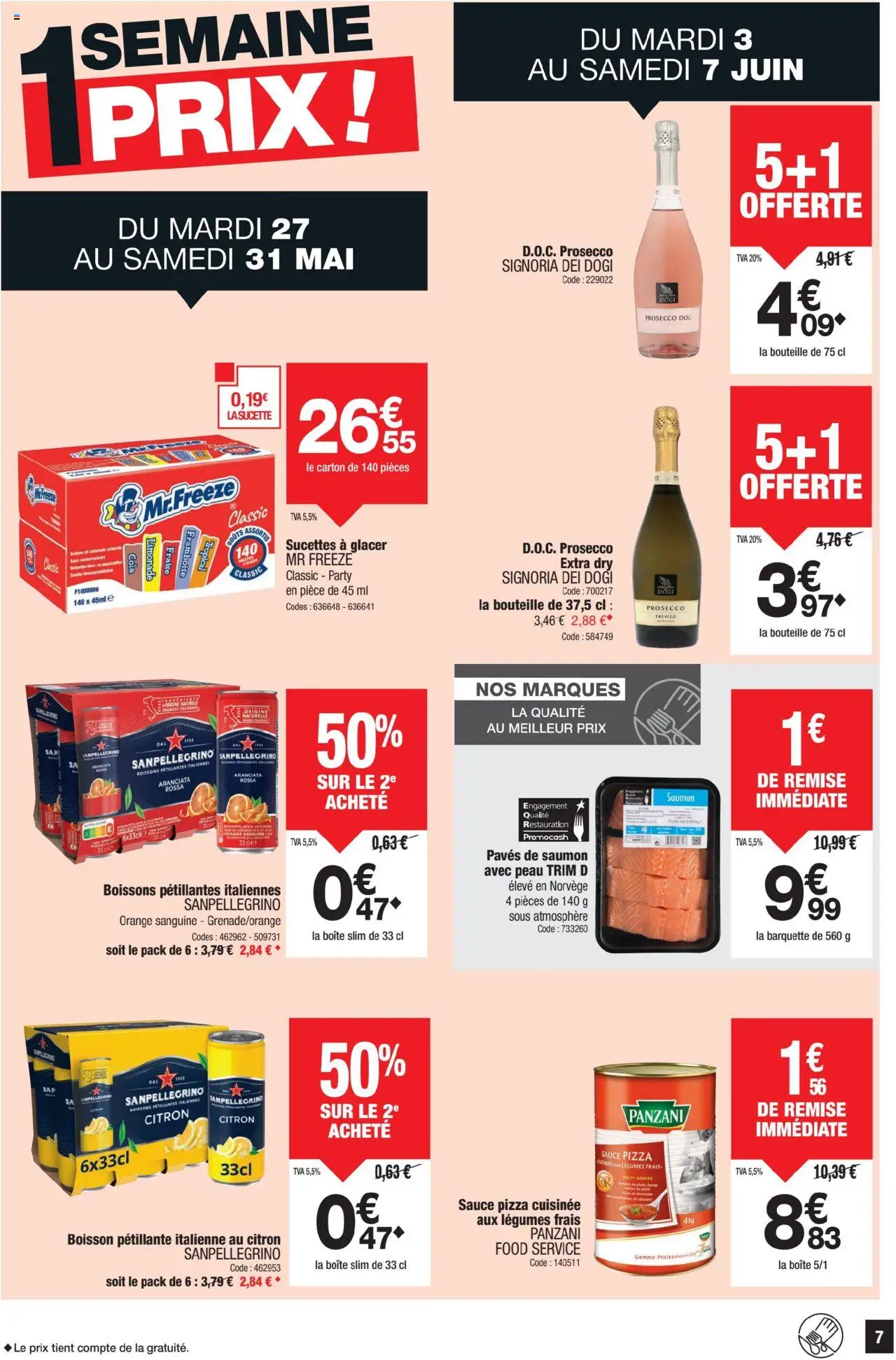  | Page: 7 | Produits: Citron, Framboise, Prosecco, Pizza